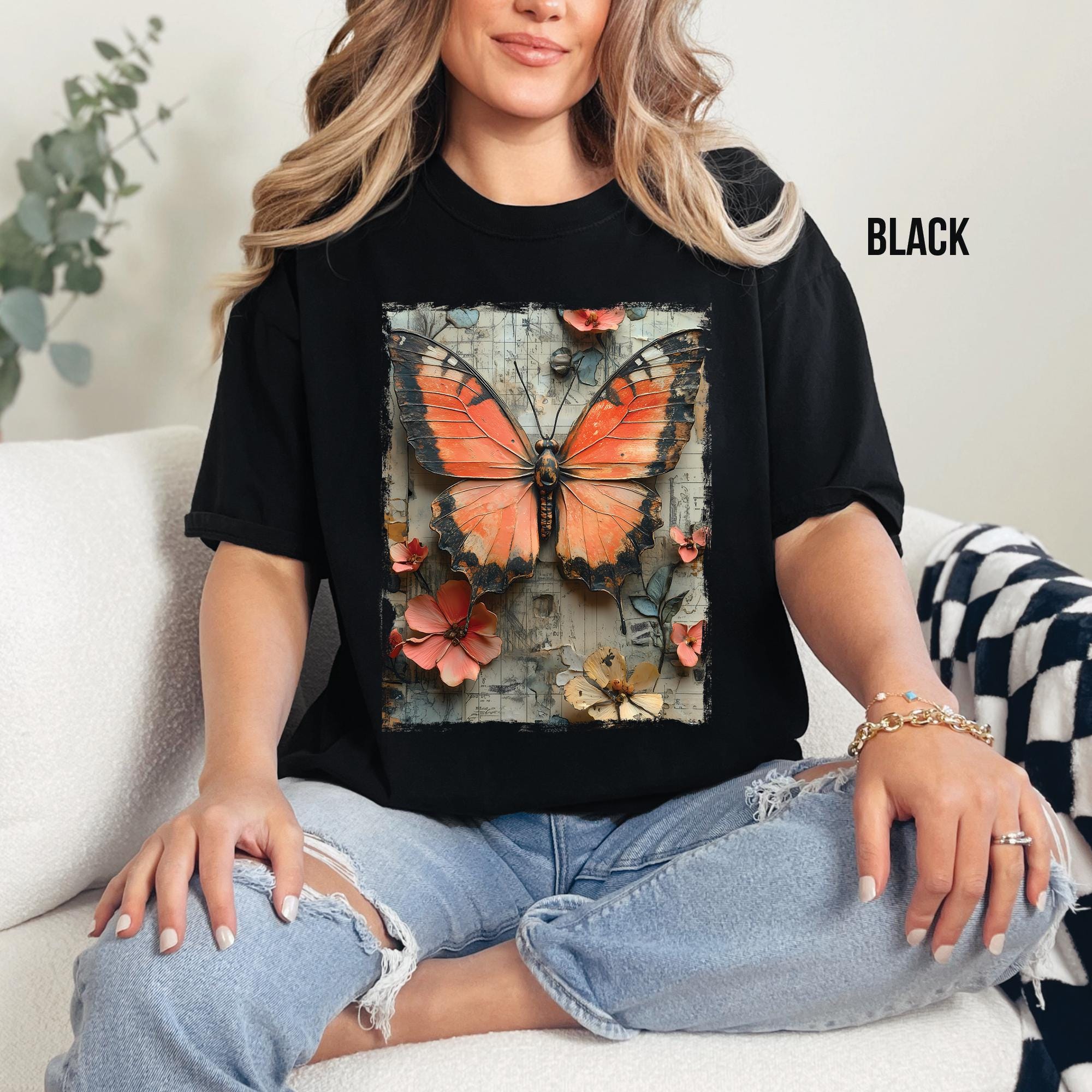 Vintage Butterfly Graphic T-Shirt