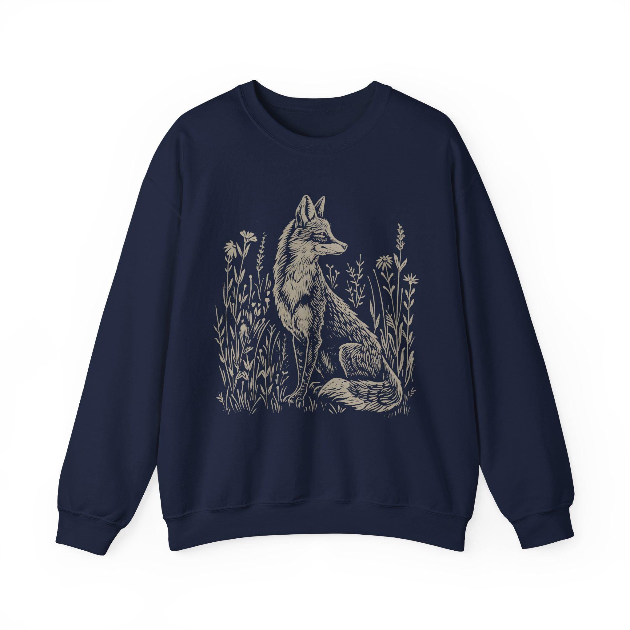 Vintage Woodcut Fox Sweatshirt