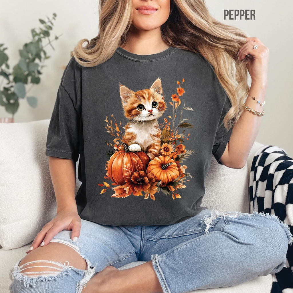 Kitten Pumpkins Autumn Fall Shirt