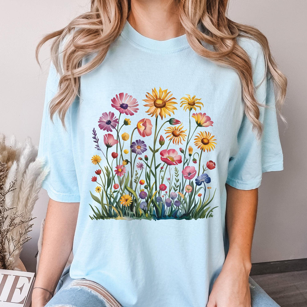 Boho Wildflowers Summer Floral Graphic T-shirt