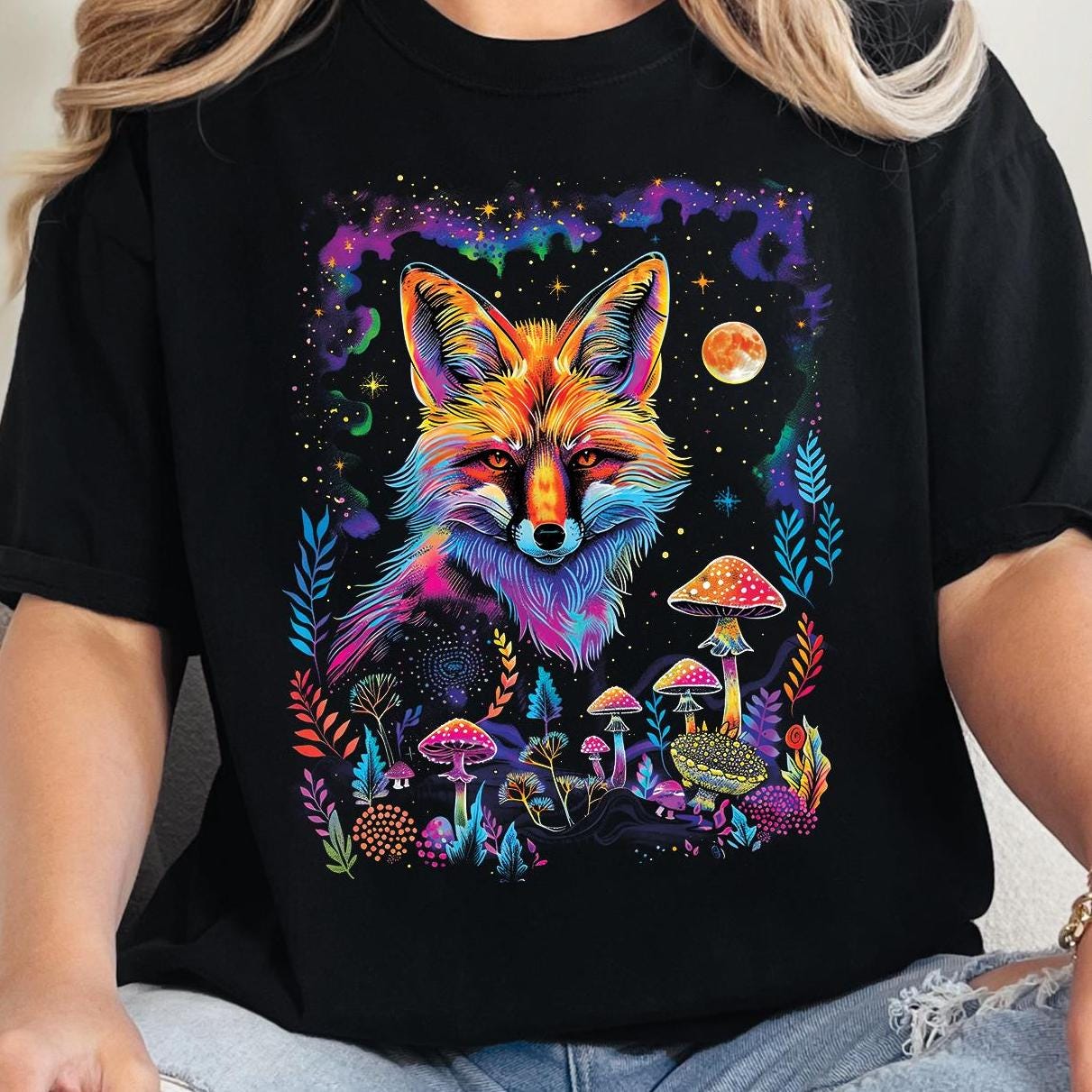 Colorful Celestial Fox T-Shirt