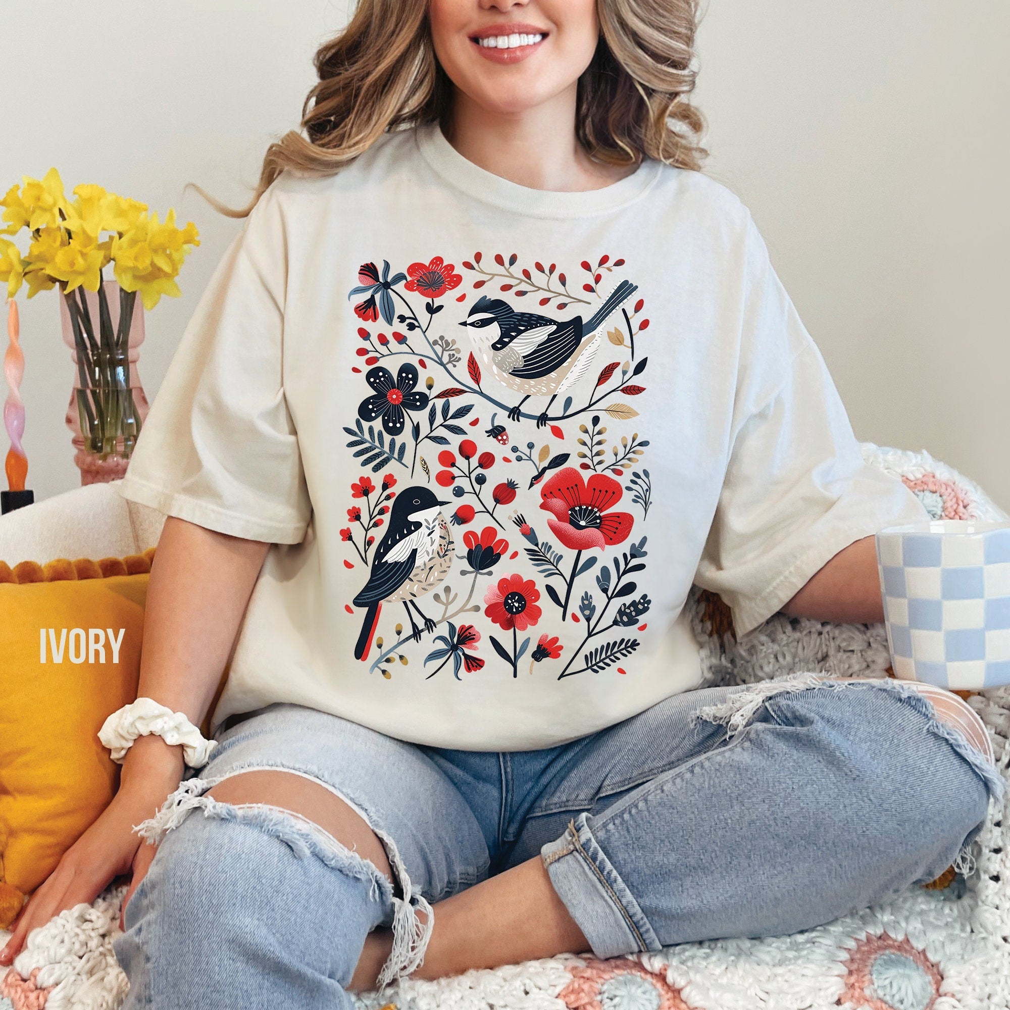 Flowers and Birds Shirt