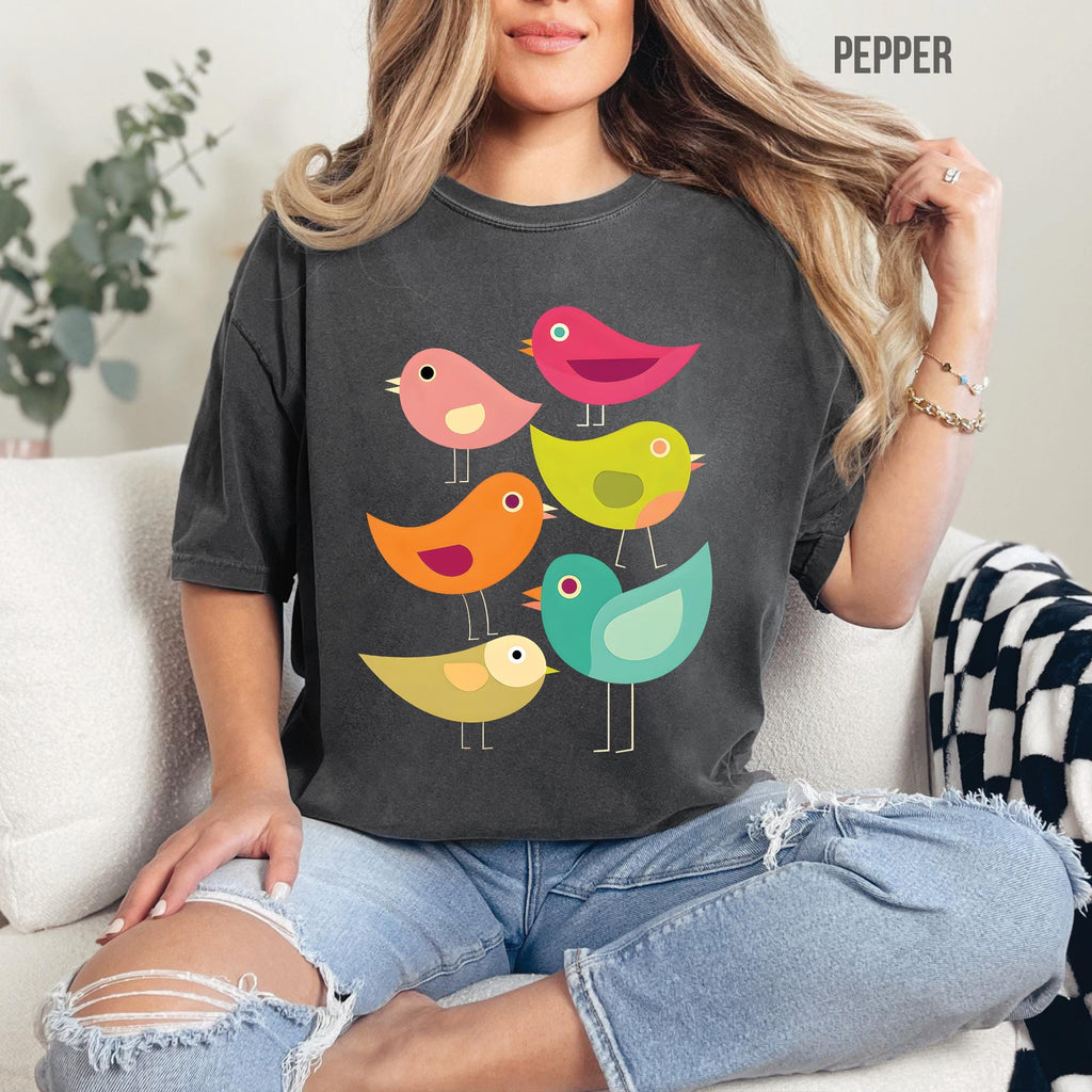 Art Deco Bird Print T-Shirt