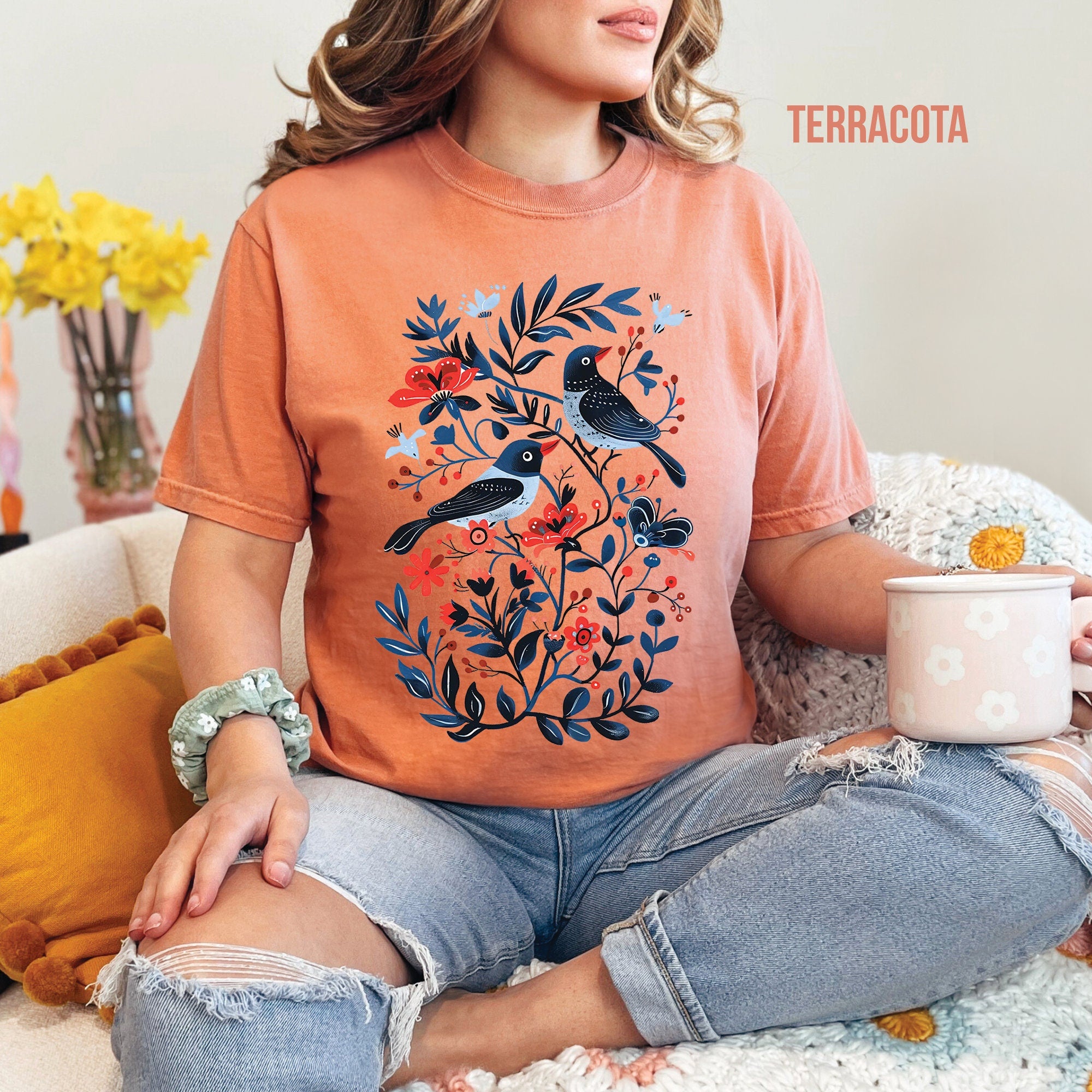 Birds & Flowers Comfort Colors T-Shirt