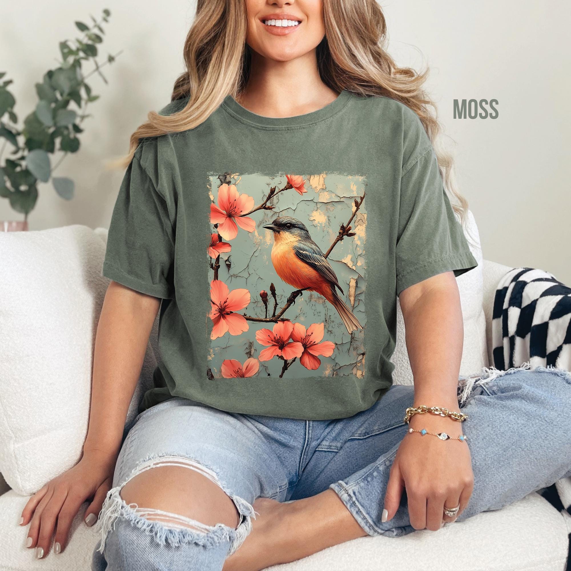 Vintage Robin Flowers T-Shirt