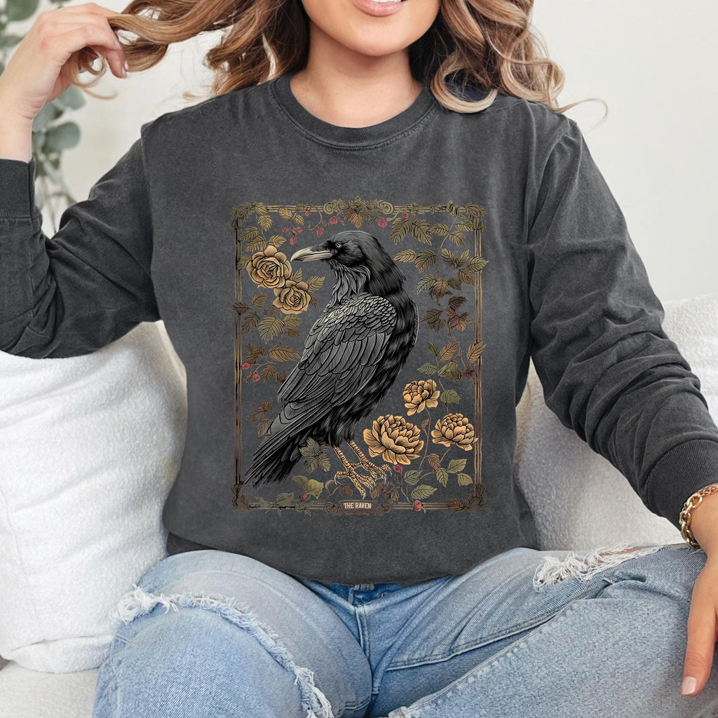 Vintage Raven Tarot Long Sleeve T-Shirt