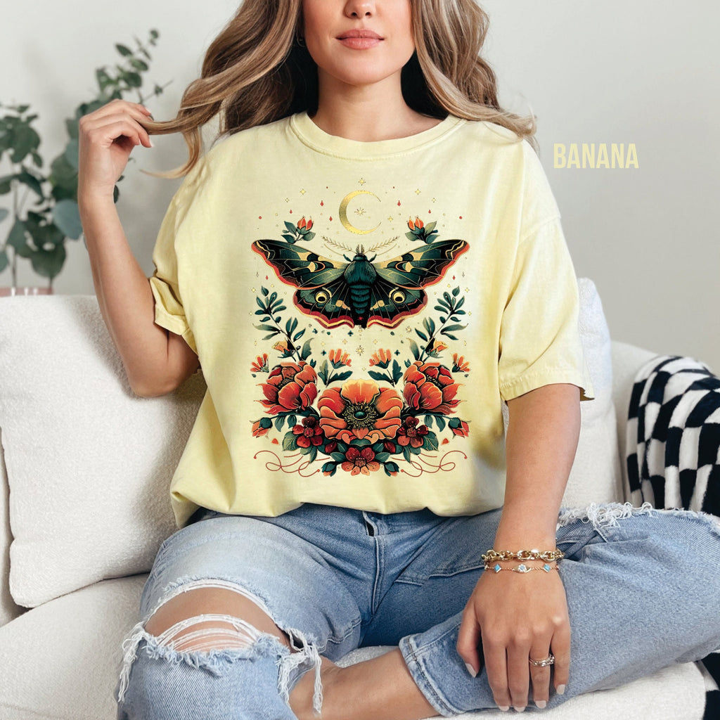 Celestial Moth Flowers Shirt