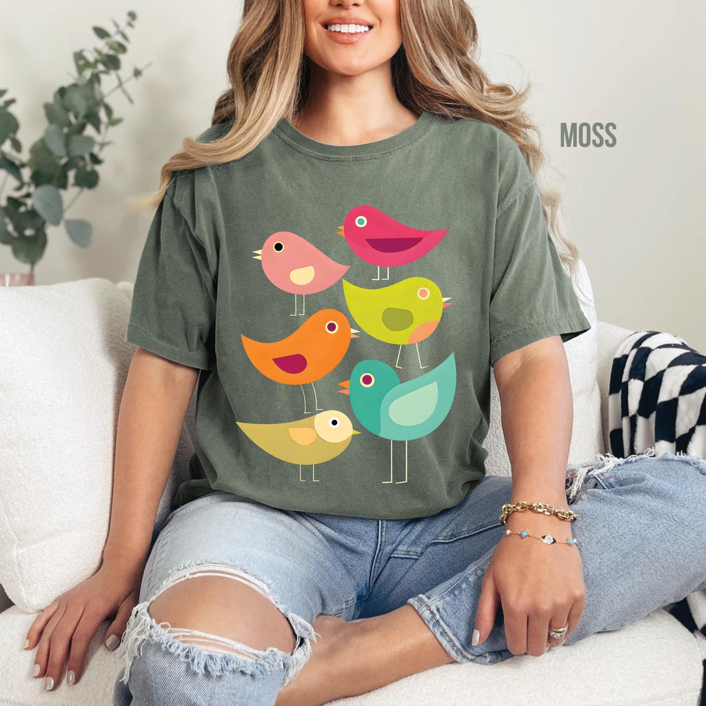 Art Deco Bird Print T-Shirt