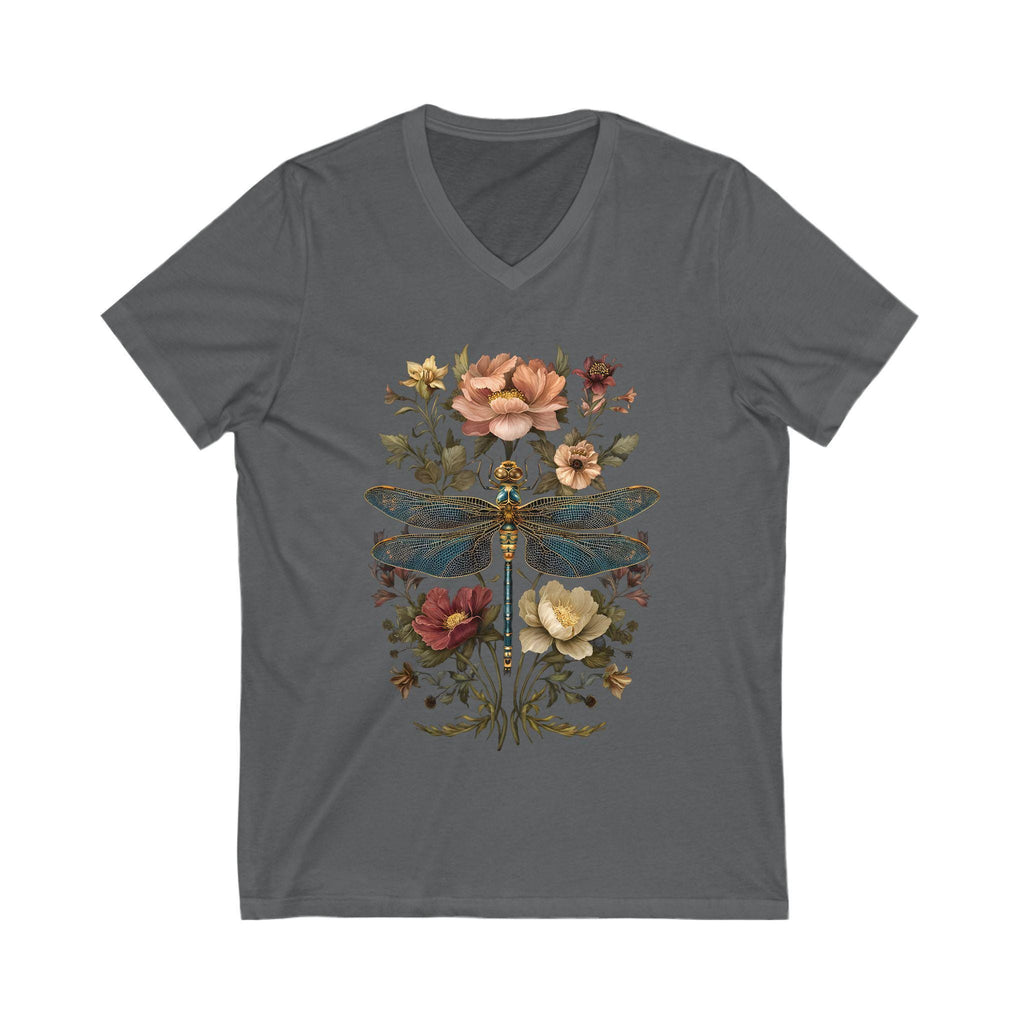 Dragonfly Floral V-neck Shirt
