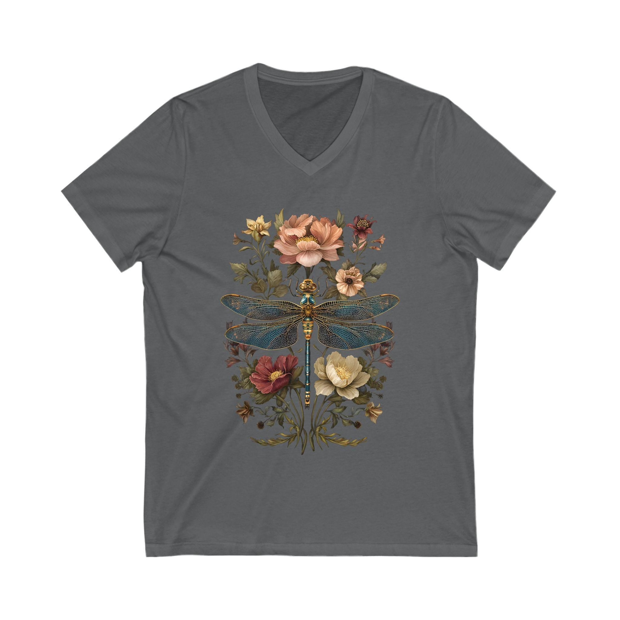 Dragonfly Floral V-neck Shirt