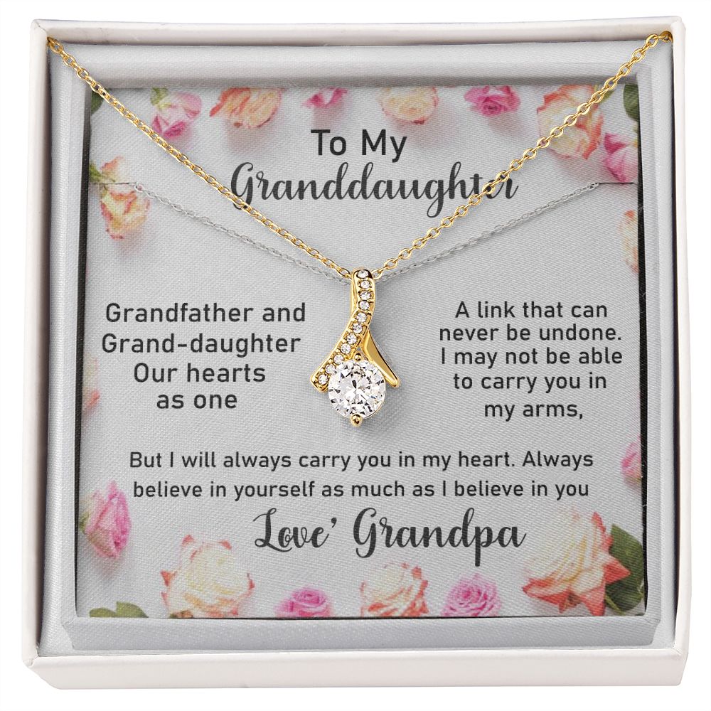 To My Granddaughter Love Knot Necklace - You Are Braver Than You Belie |  uniquefamilytreasures