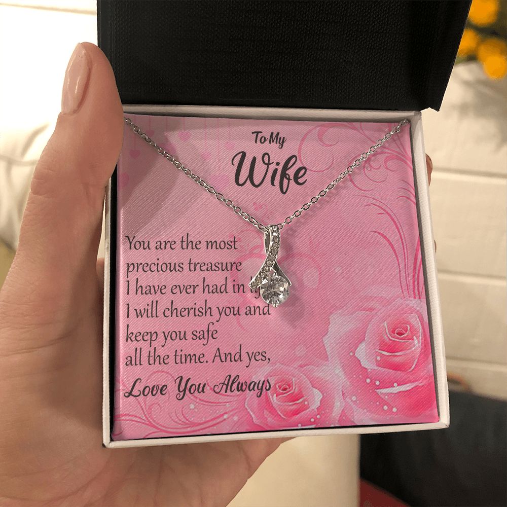 to My Wife Necklace | Anniversary Gift for Wife | Birthday Gift for Wife | Jewelry with Message Card and Gift Box | Partner, Fiancée