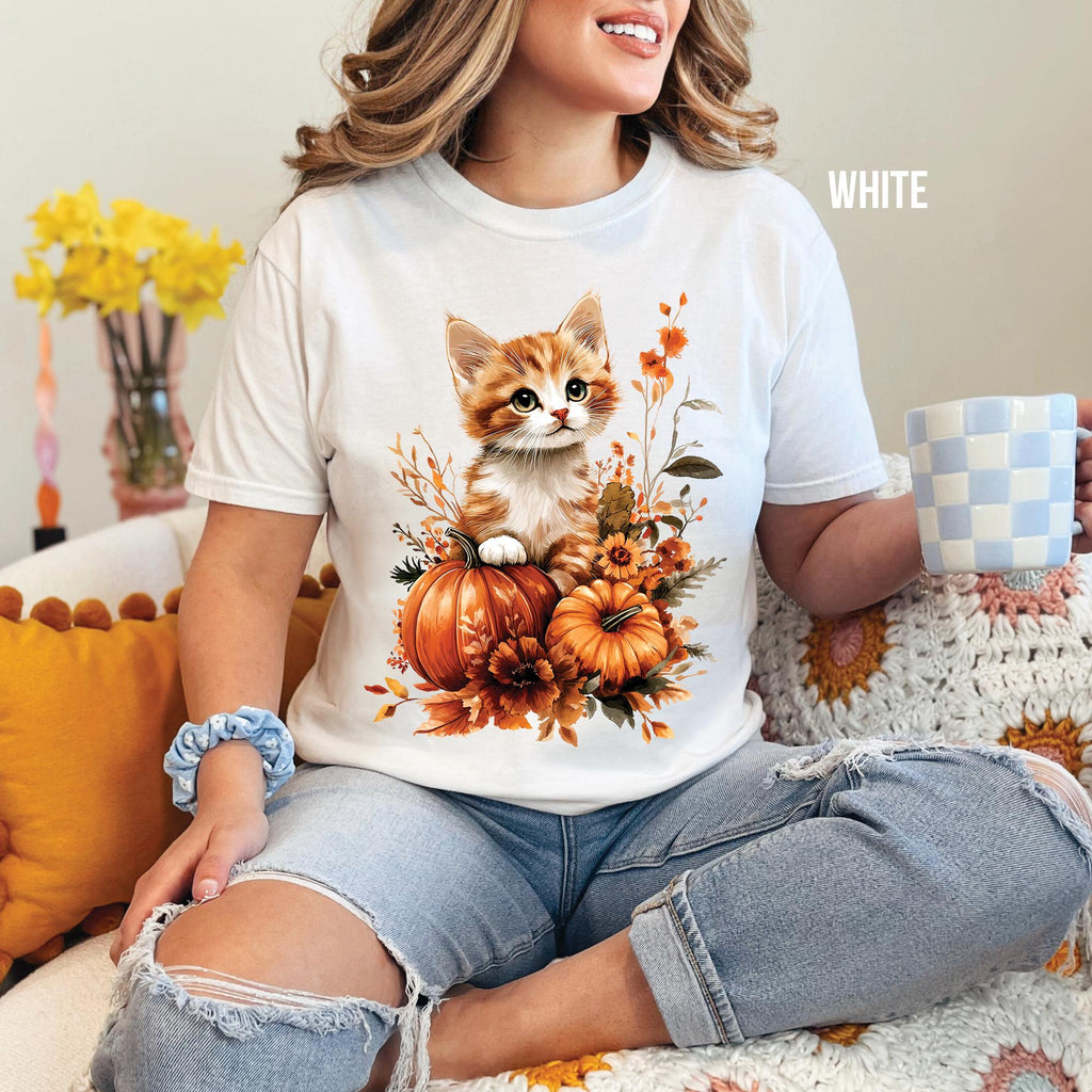 Kitten Pumpkins Autumn Fall Shirt