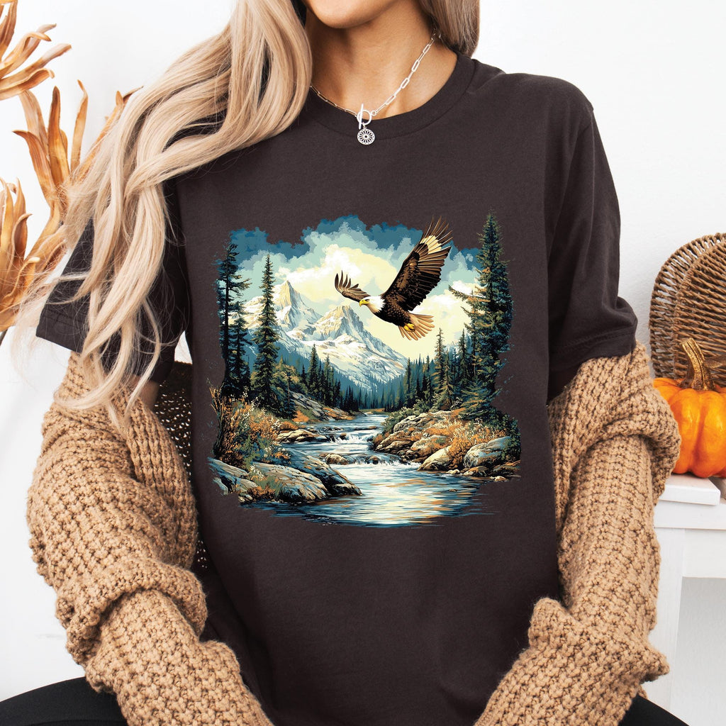 Bald Eagle Mountain Scene T-Shirt