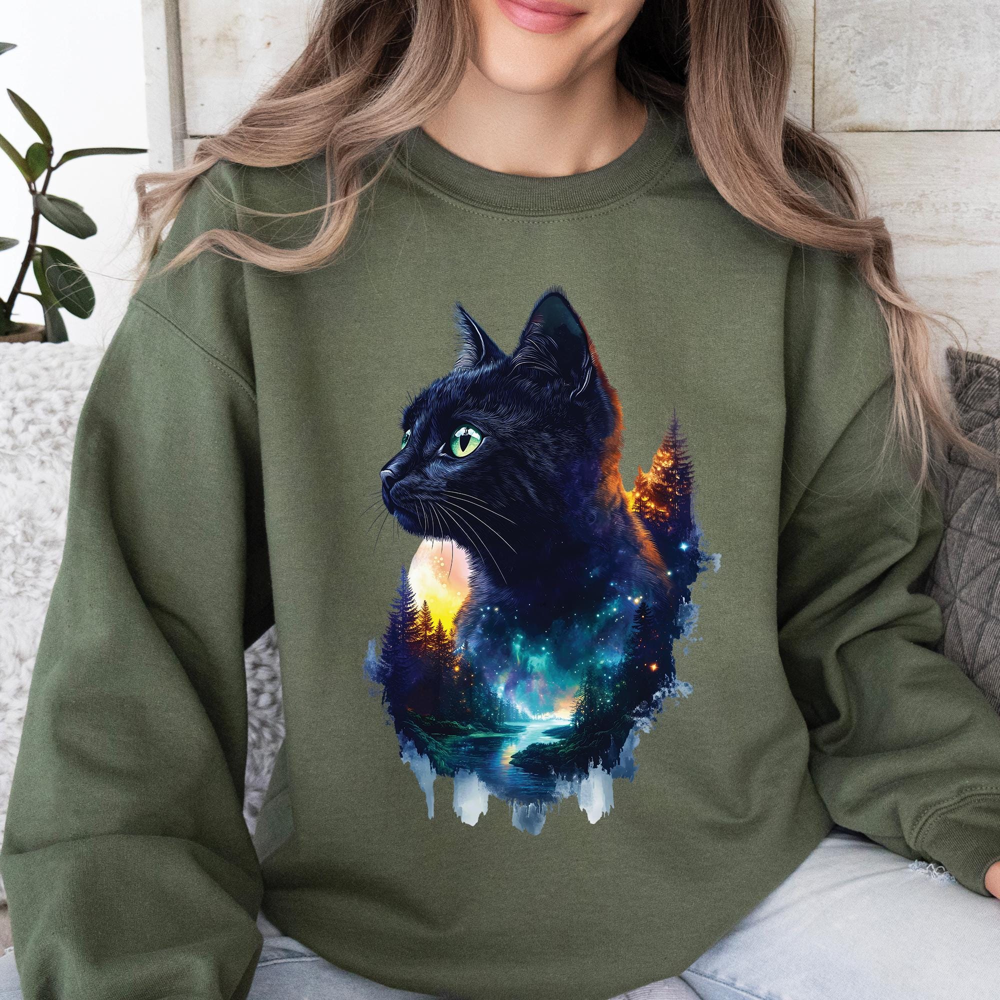 Cat Mountains Forest Sweatshirt