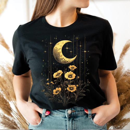 Boho Flowers and Moon Shirt