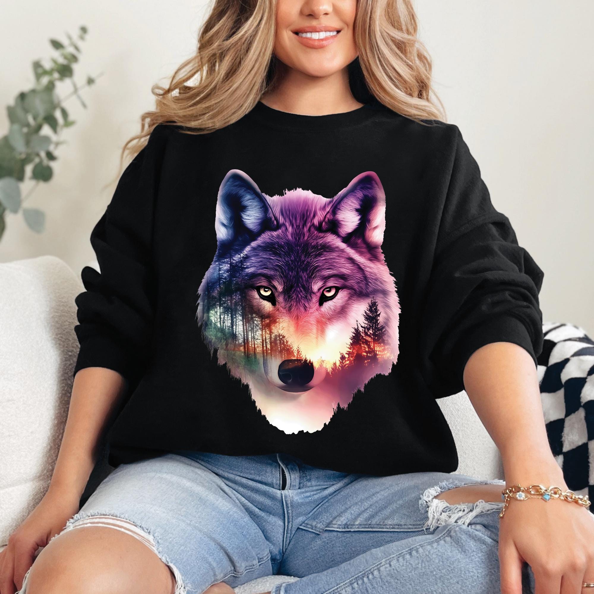 Wolf Mountain Scene Sweatshirt