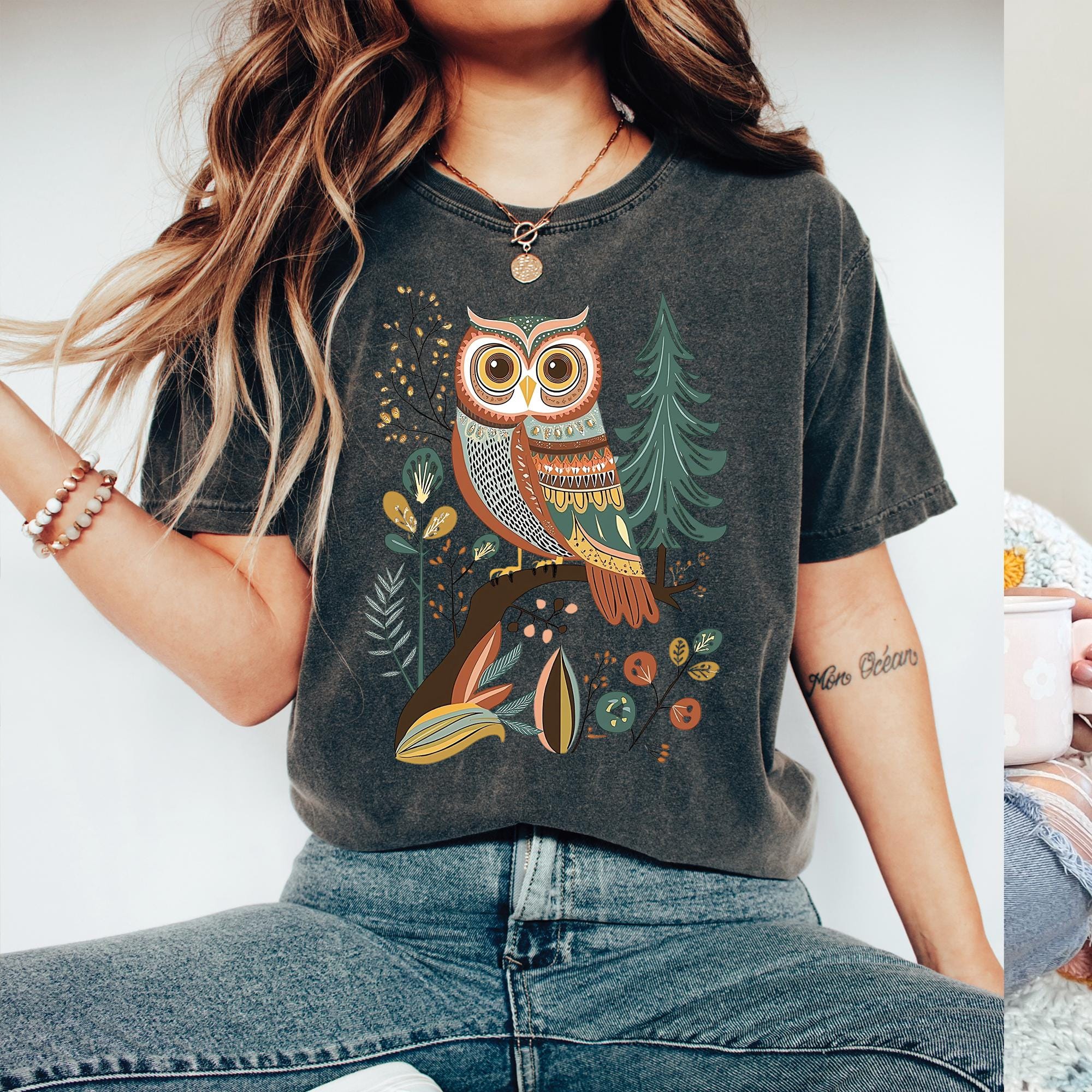 Owl Folk Art T-Shirt