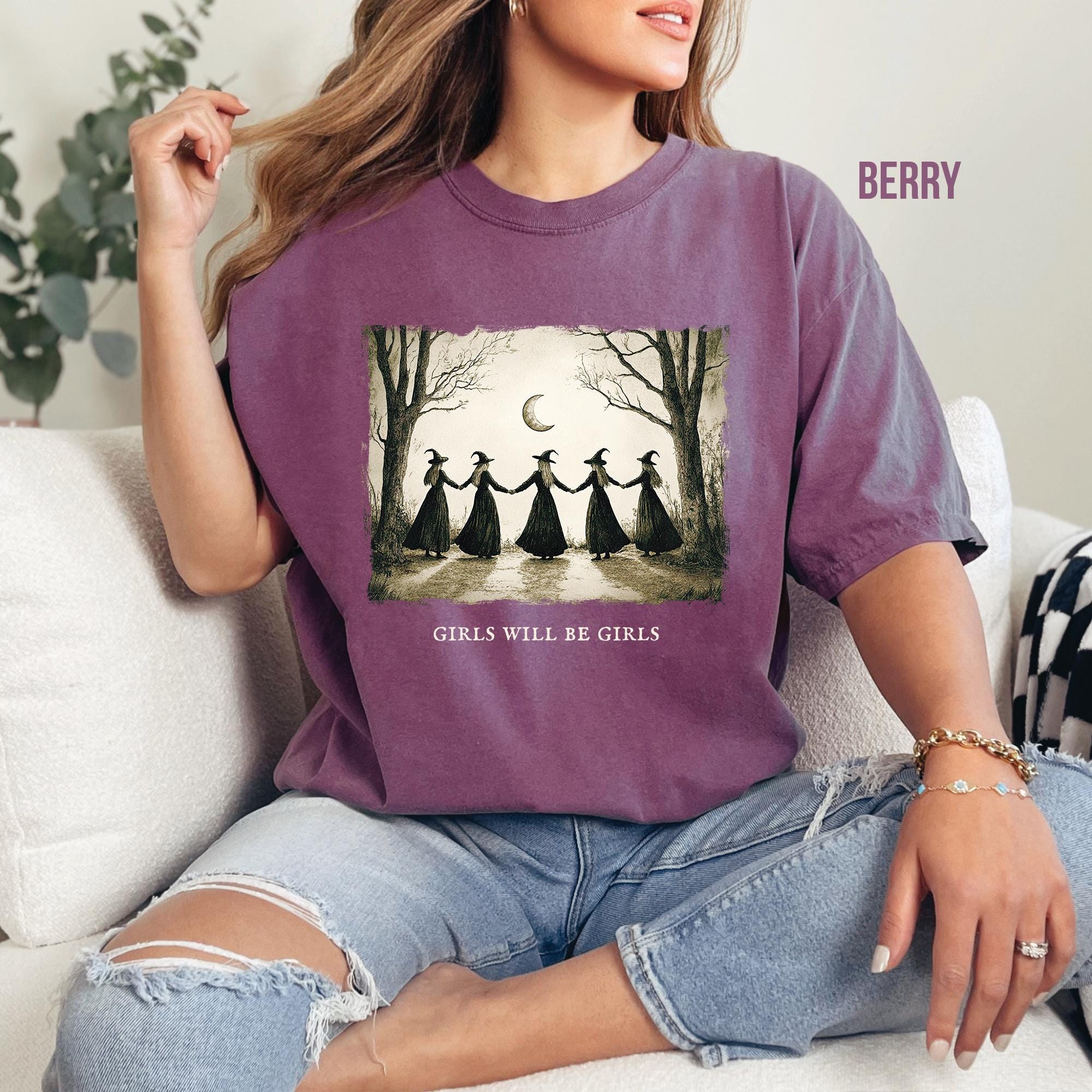Funny Witch Girls Will Be Girls Comfort Colors Shirt