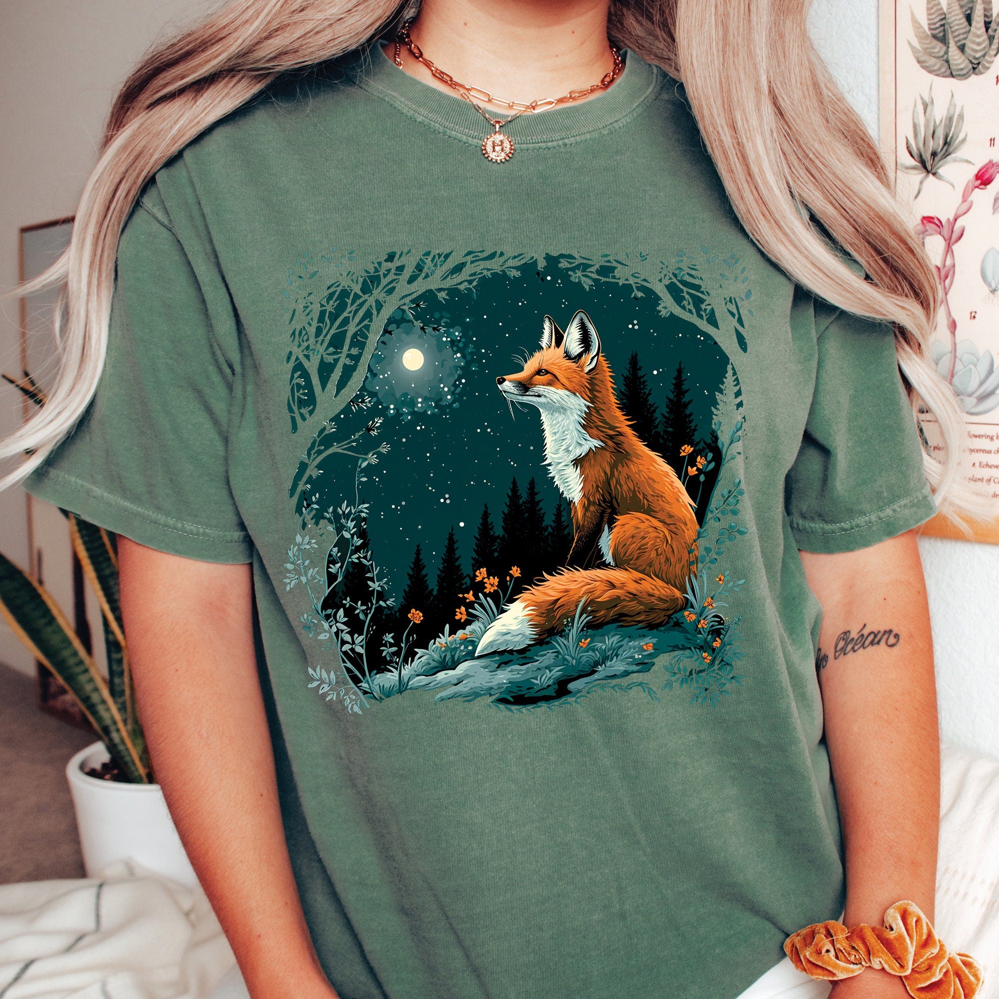 Celestial Forest Fox T-Shirt