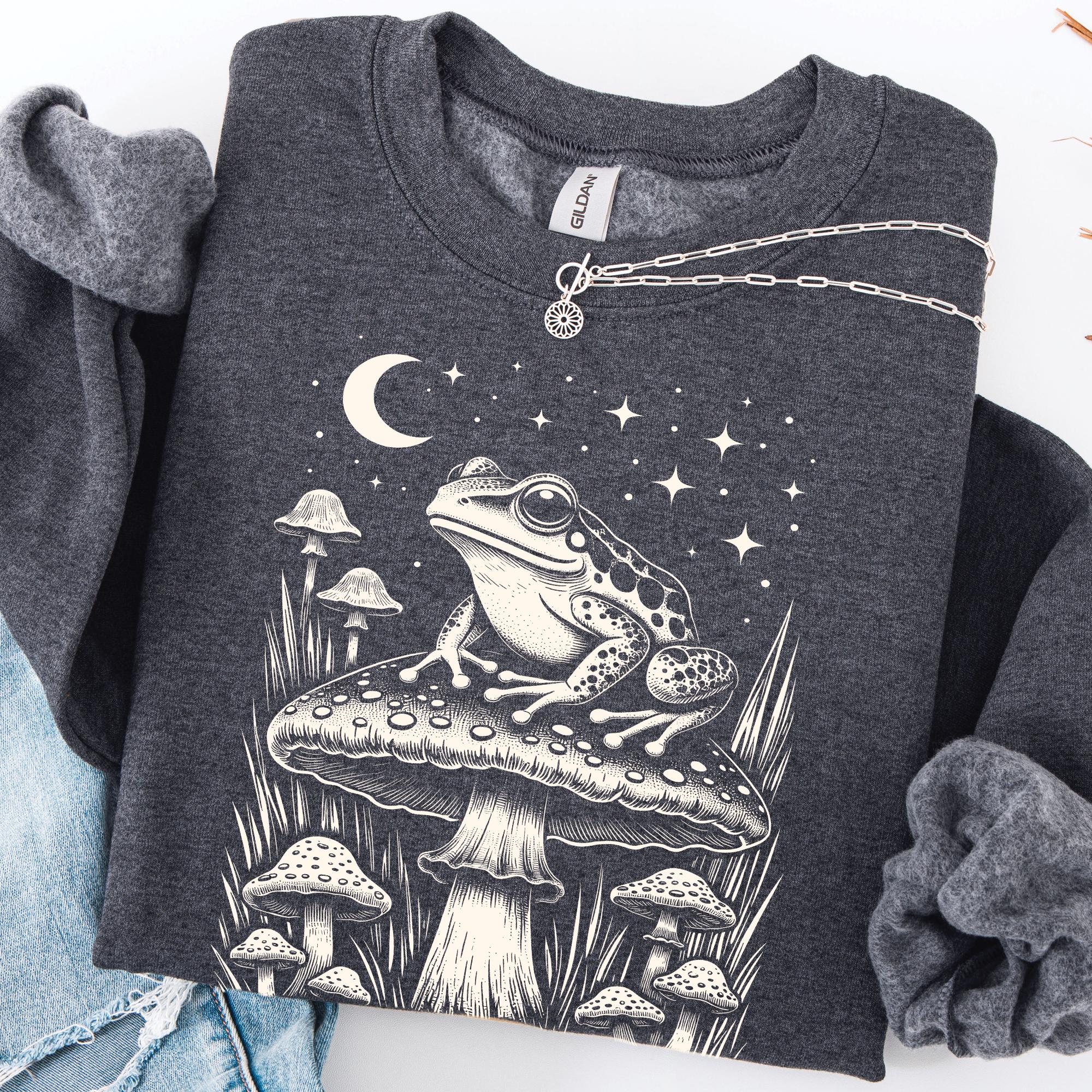 Goblincore Frog Mushroom Sweatshirt
