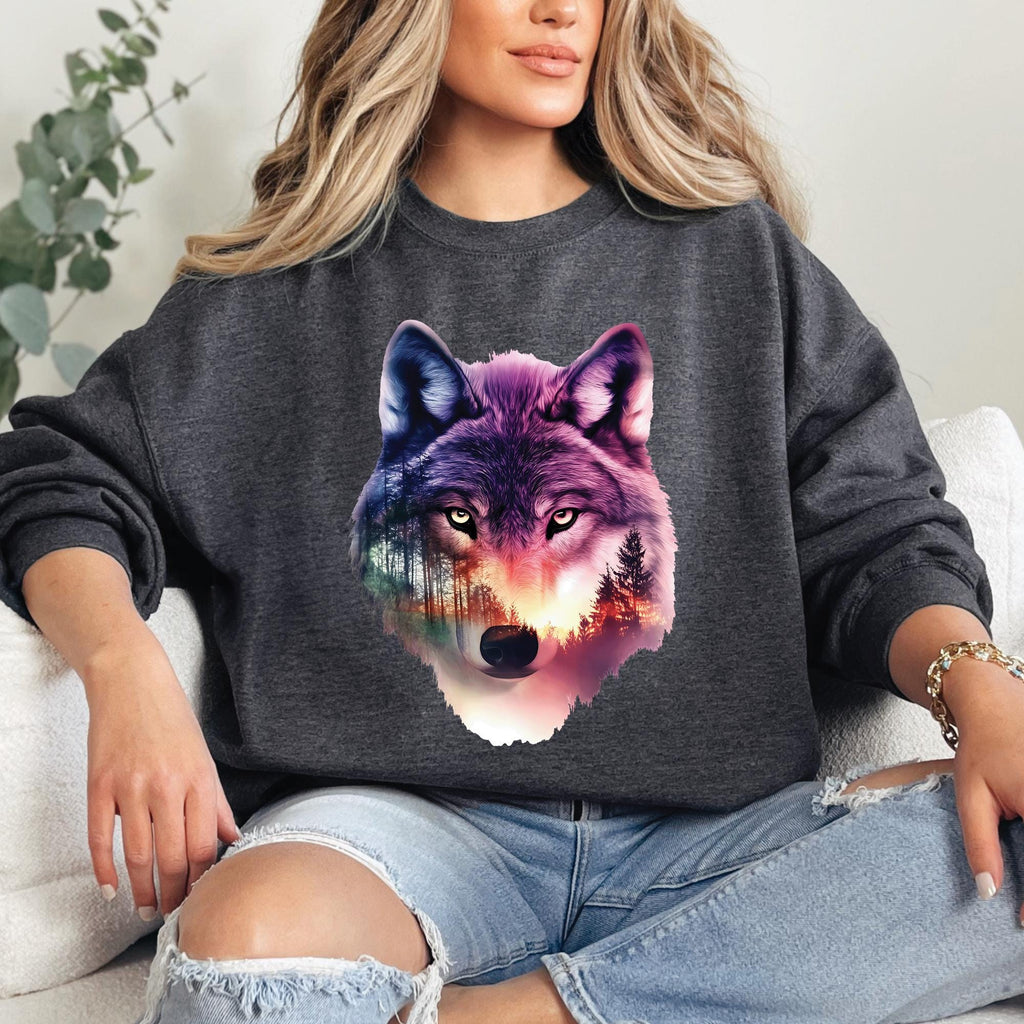Wolf Mountain Scene Sweatshirt