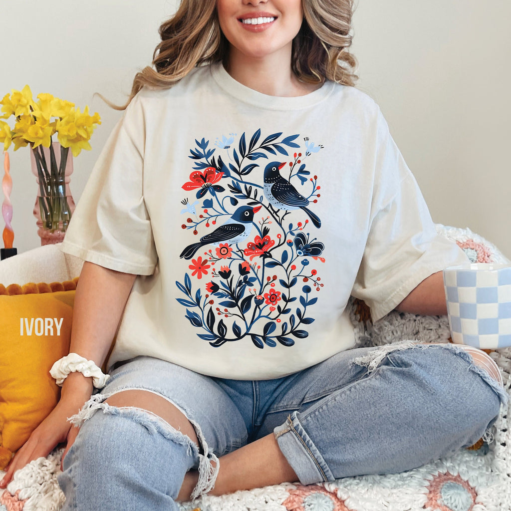 Birds & Flowers Comfort Colors T-Shirt