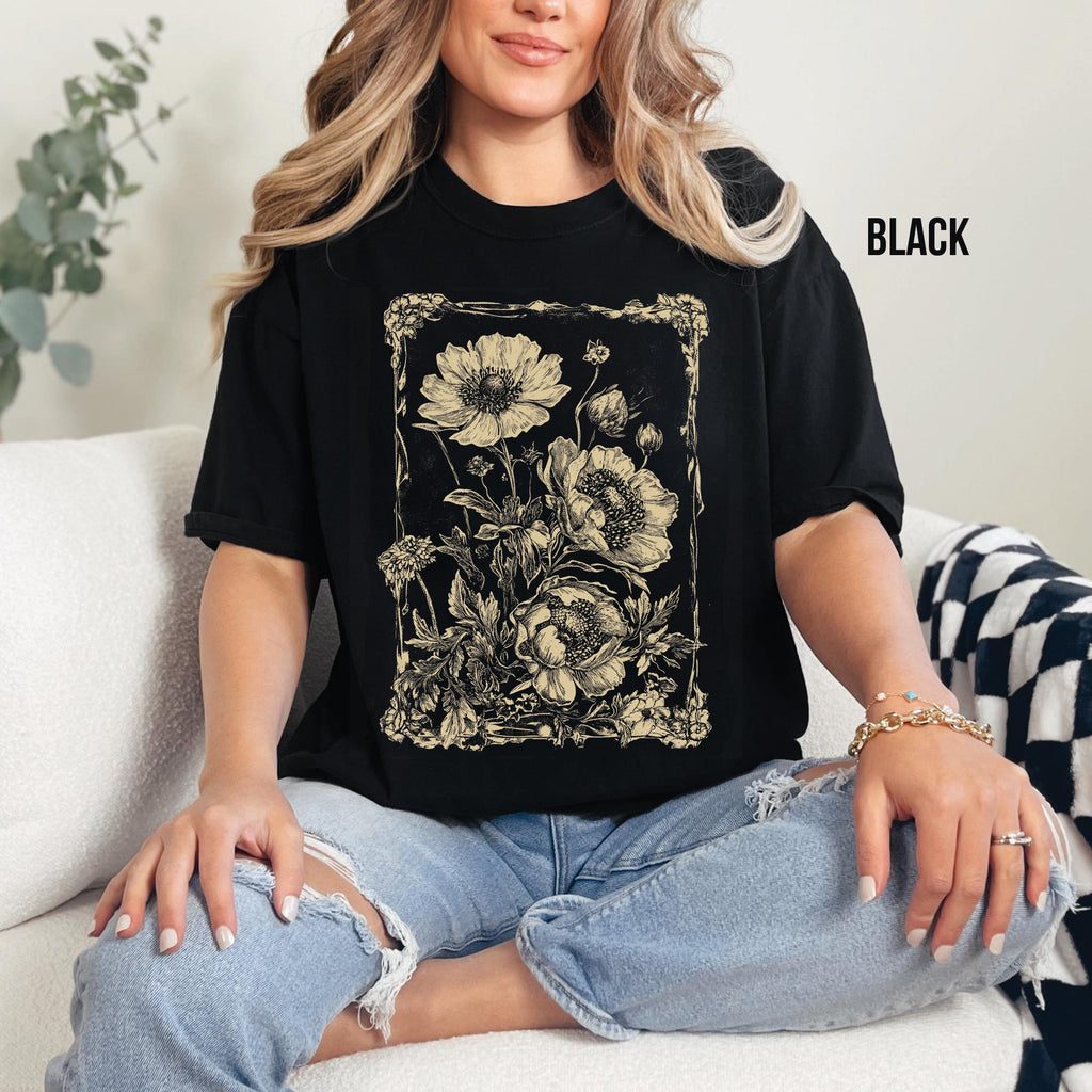 Vintage Retro Dahlias T-Shirt