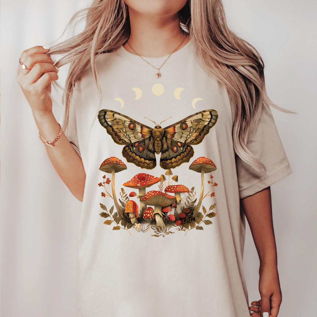 Goblincore Moth Moonphase Mushrooms Shirt