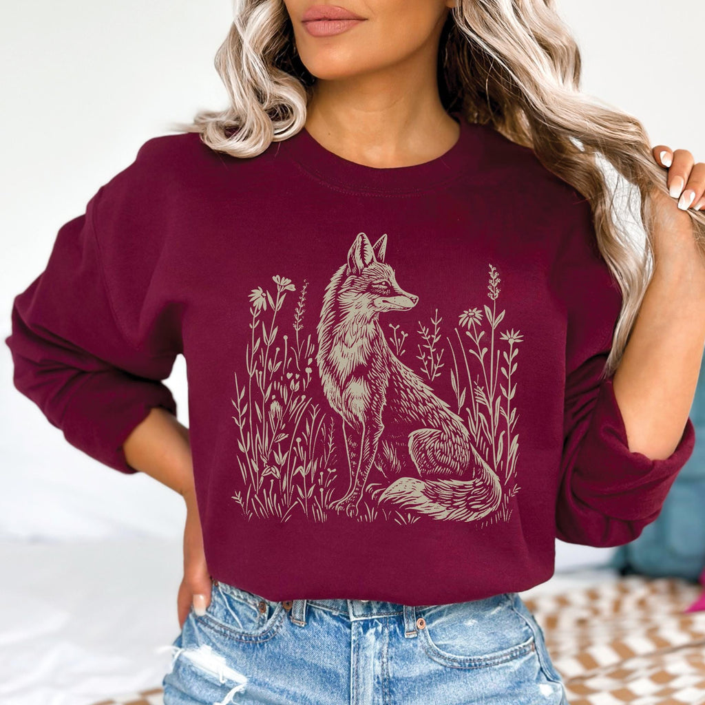 Vintage Woodcut Fox Sweatshirt