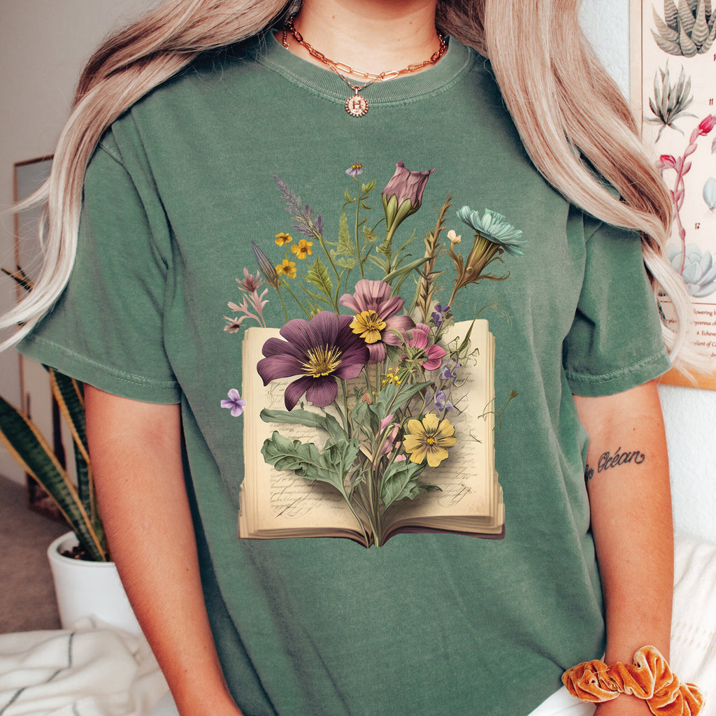 Floral Books T-Shirt