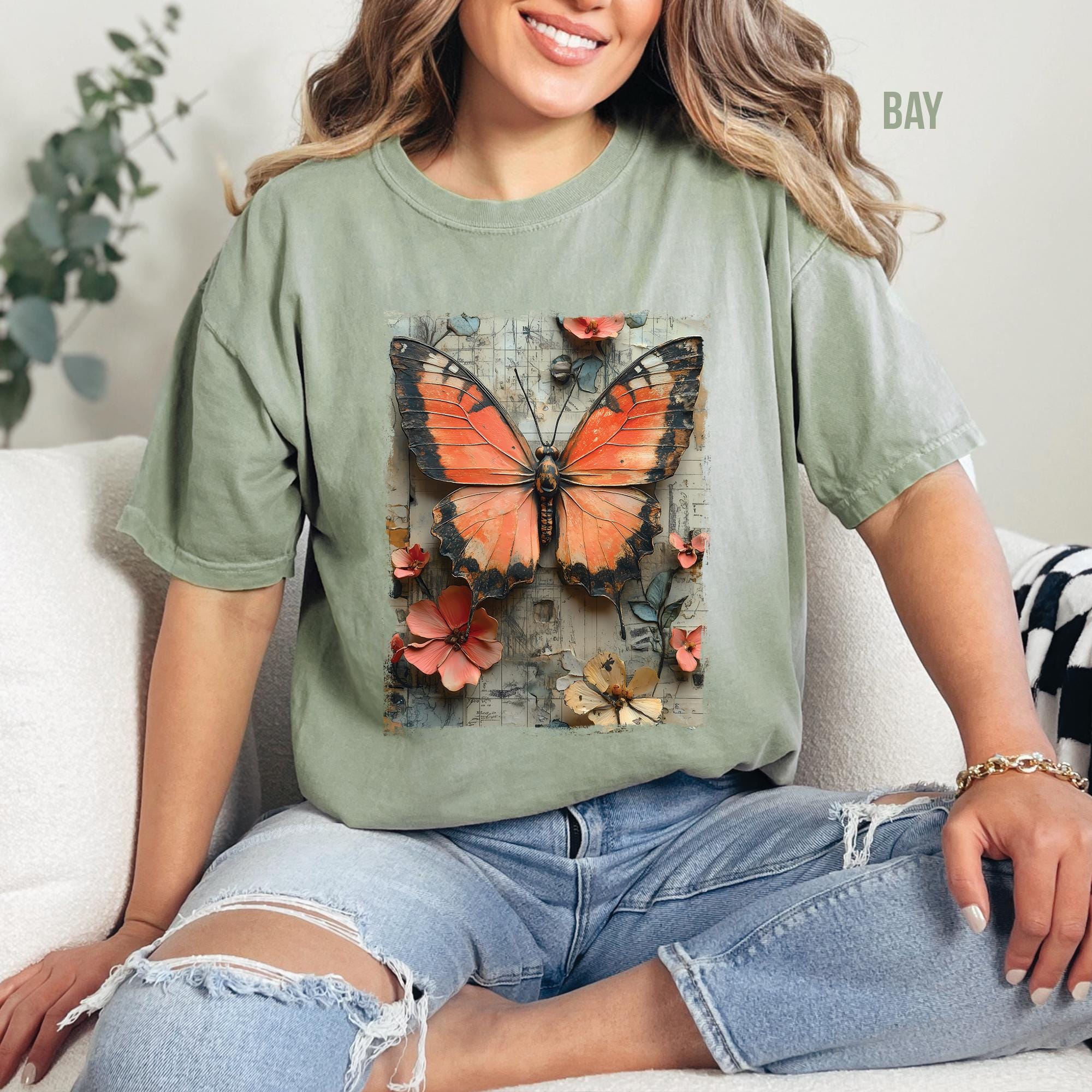 Vintage Butterfly Graphic T-Shirt