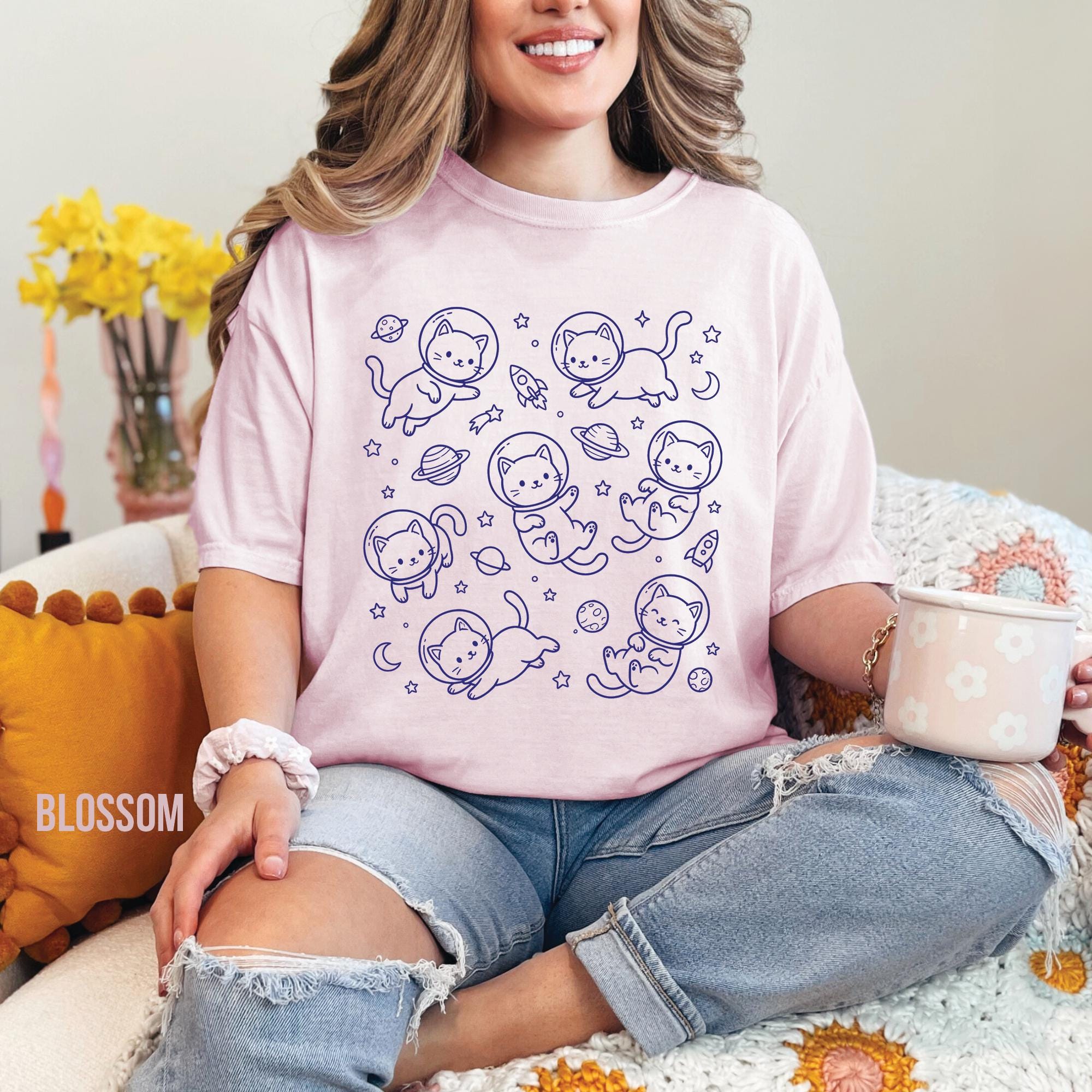 Retro Cats in Space T-shirt