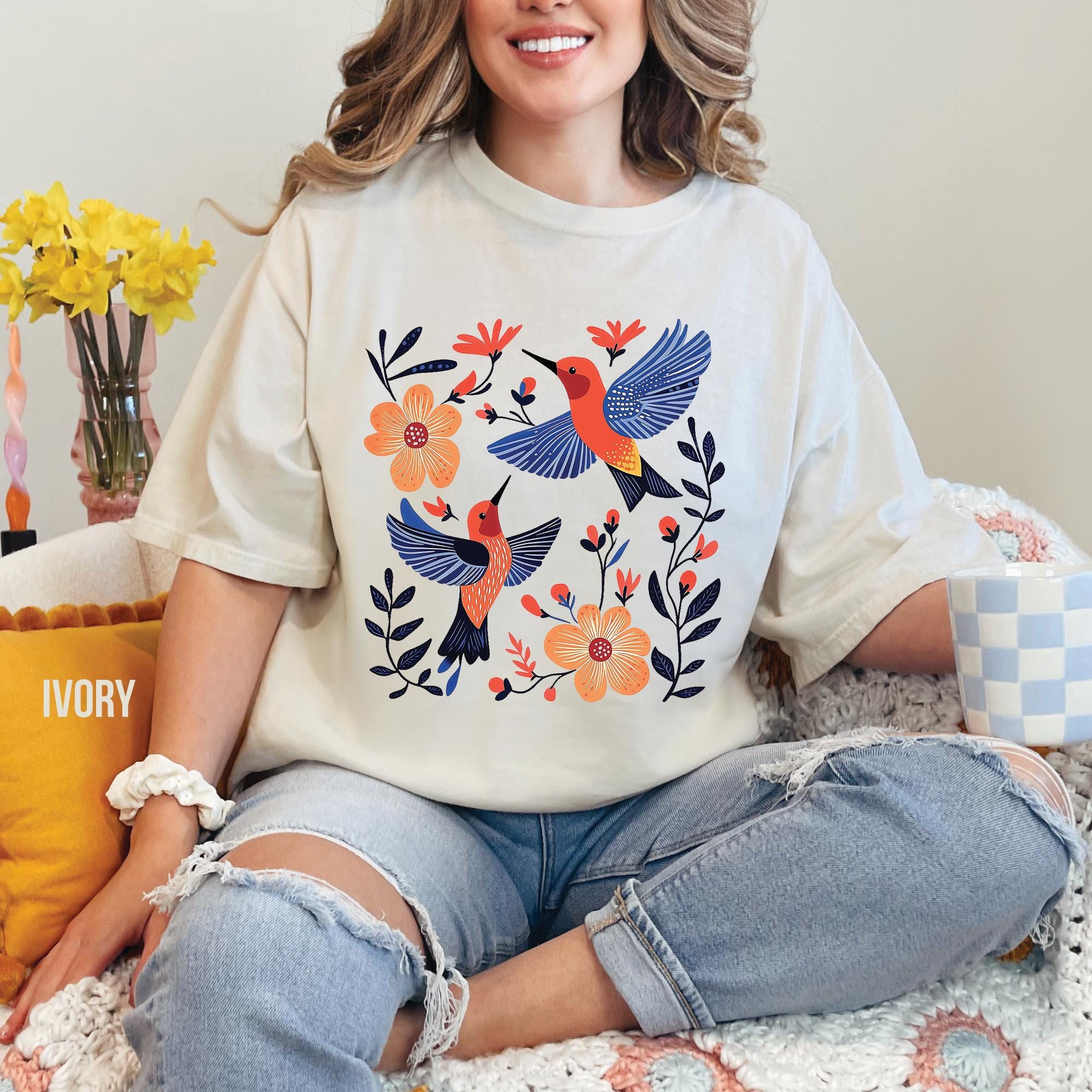 Hummingbird Floral Shirt