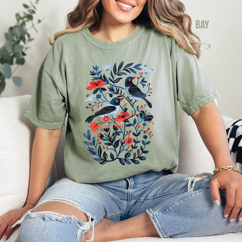 Birds & Flowers Comfort Colors T-Shirt