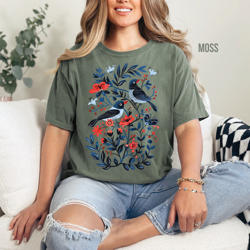 Birds & Flowers Comfort Colors T-Shirt