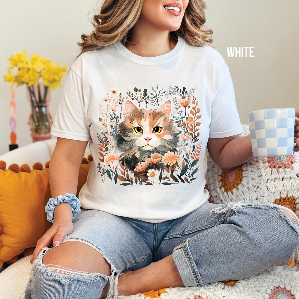 Floral Cat T-Shirt