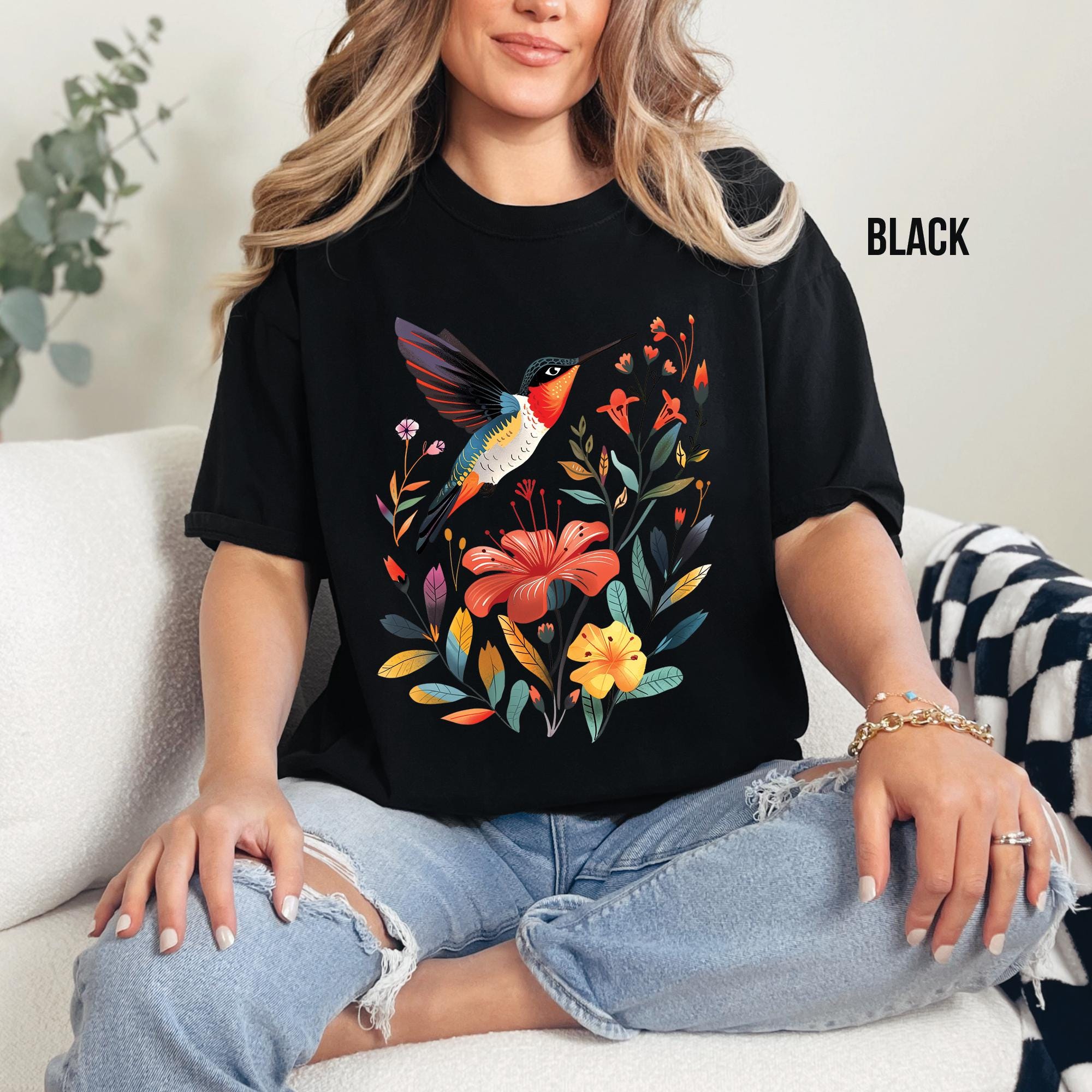 Hummingbird Floral T-shirt
