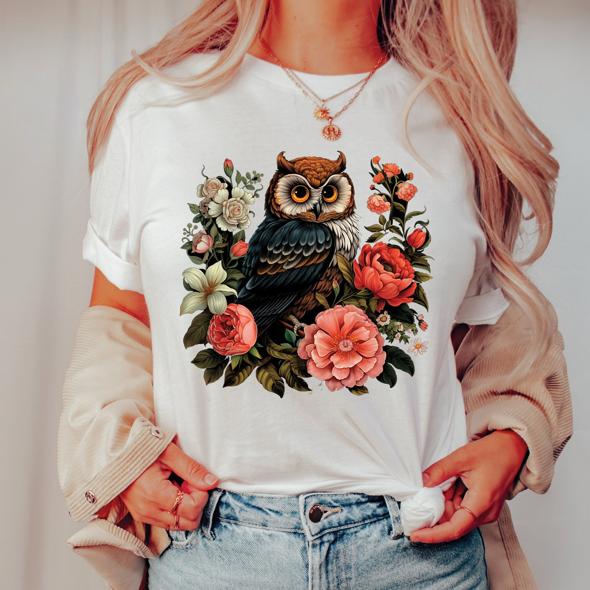 Cute Floral Owl T-Shirt