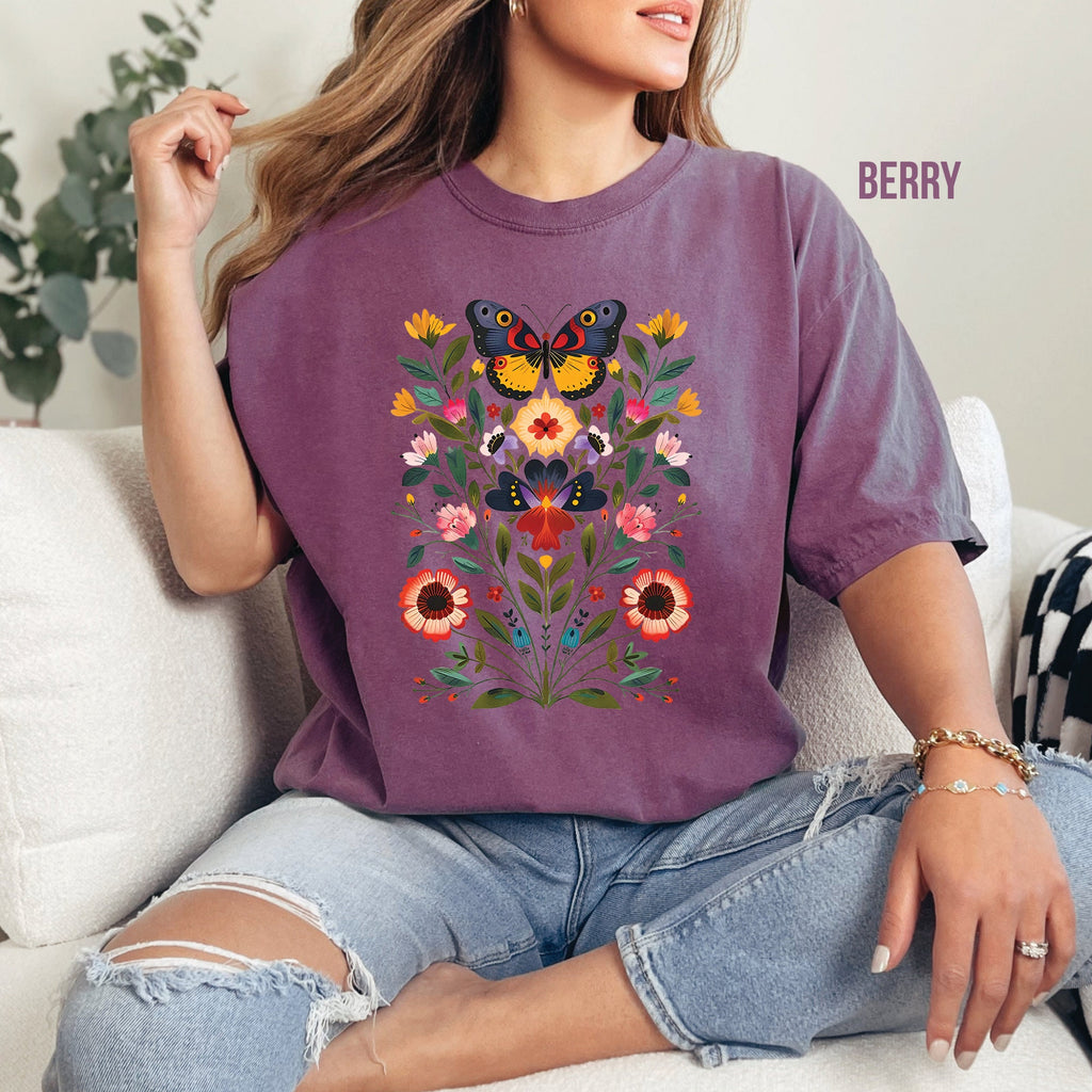 Butterflies and Flowers Shirt