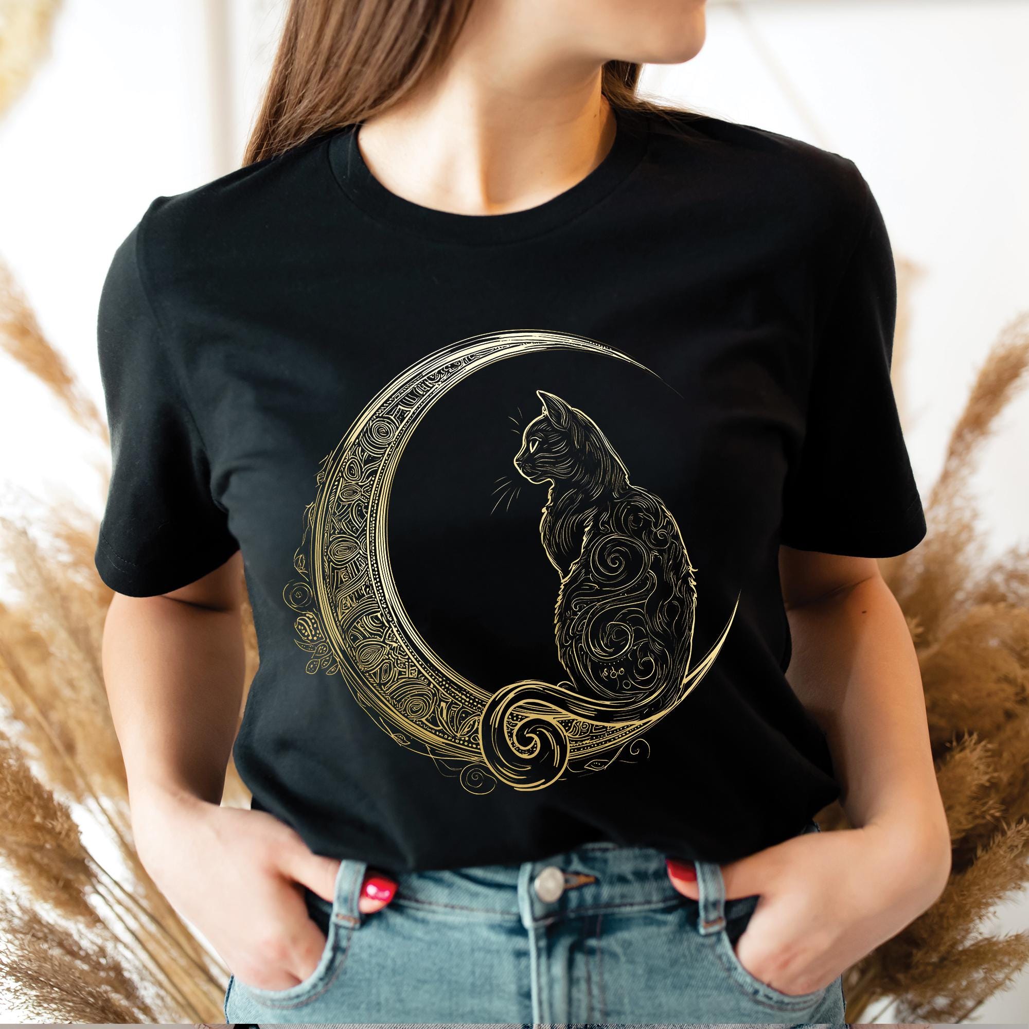 Celestial Moon Cat T-Shirt