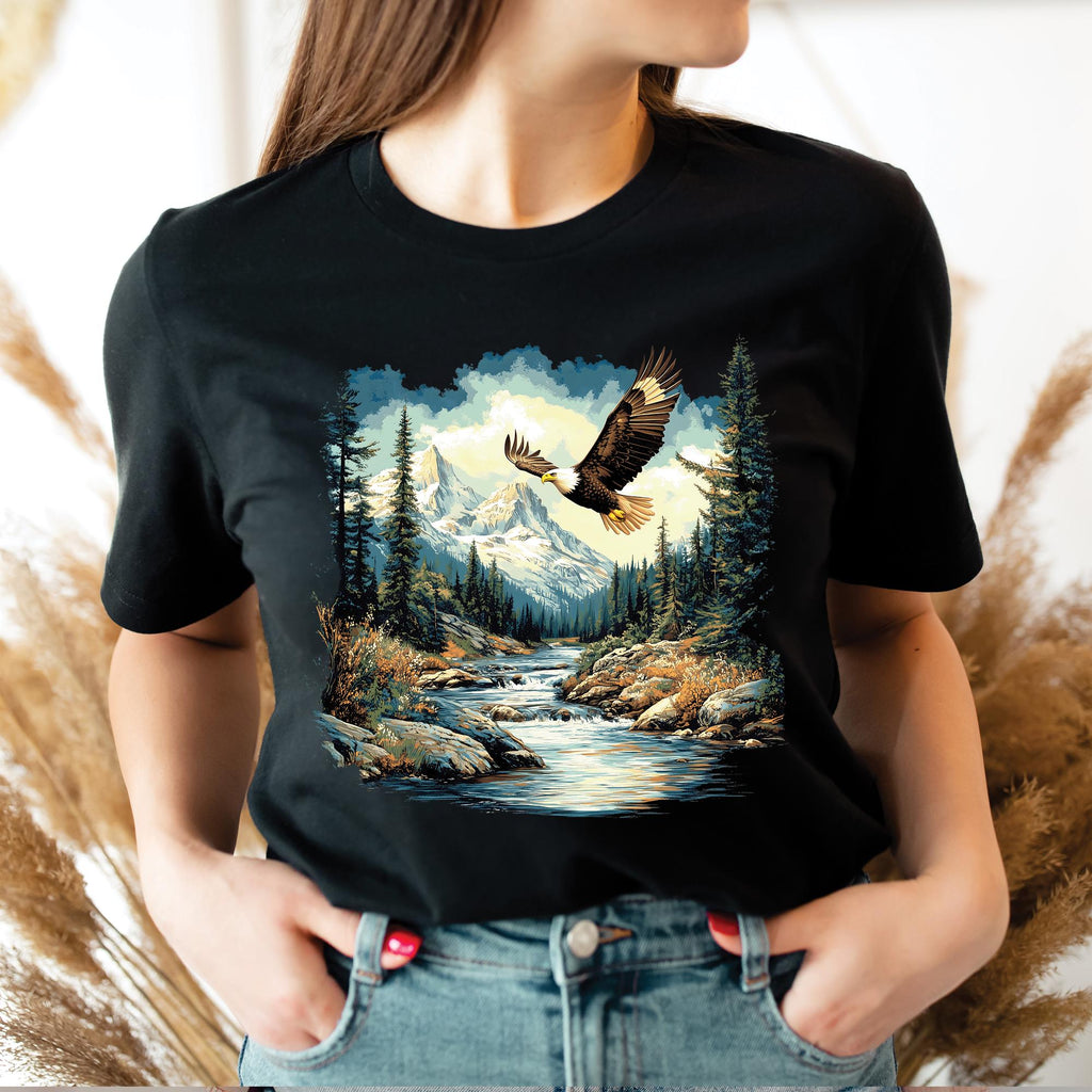 Bald Eagle Mountain Scene T-Shirt