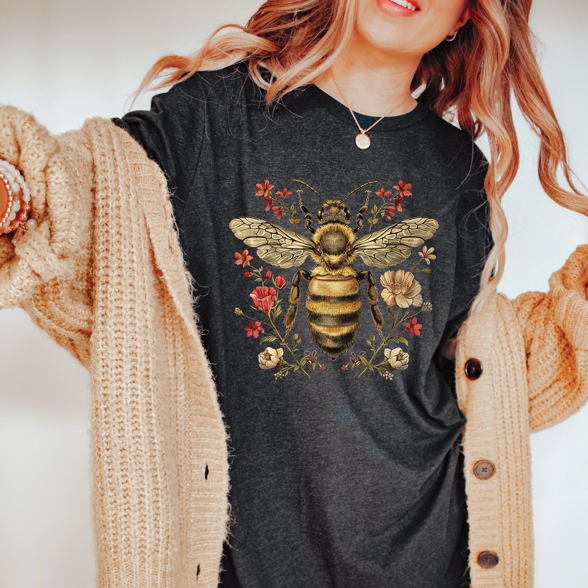 Vintage Floral Bee T-Shirt