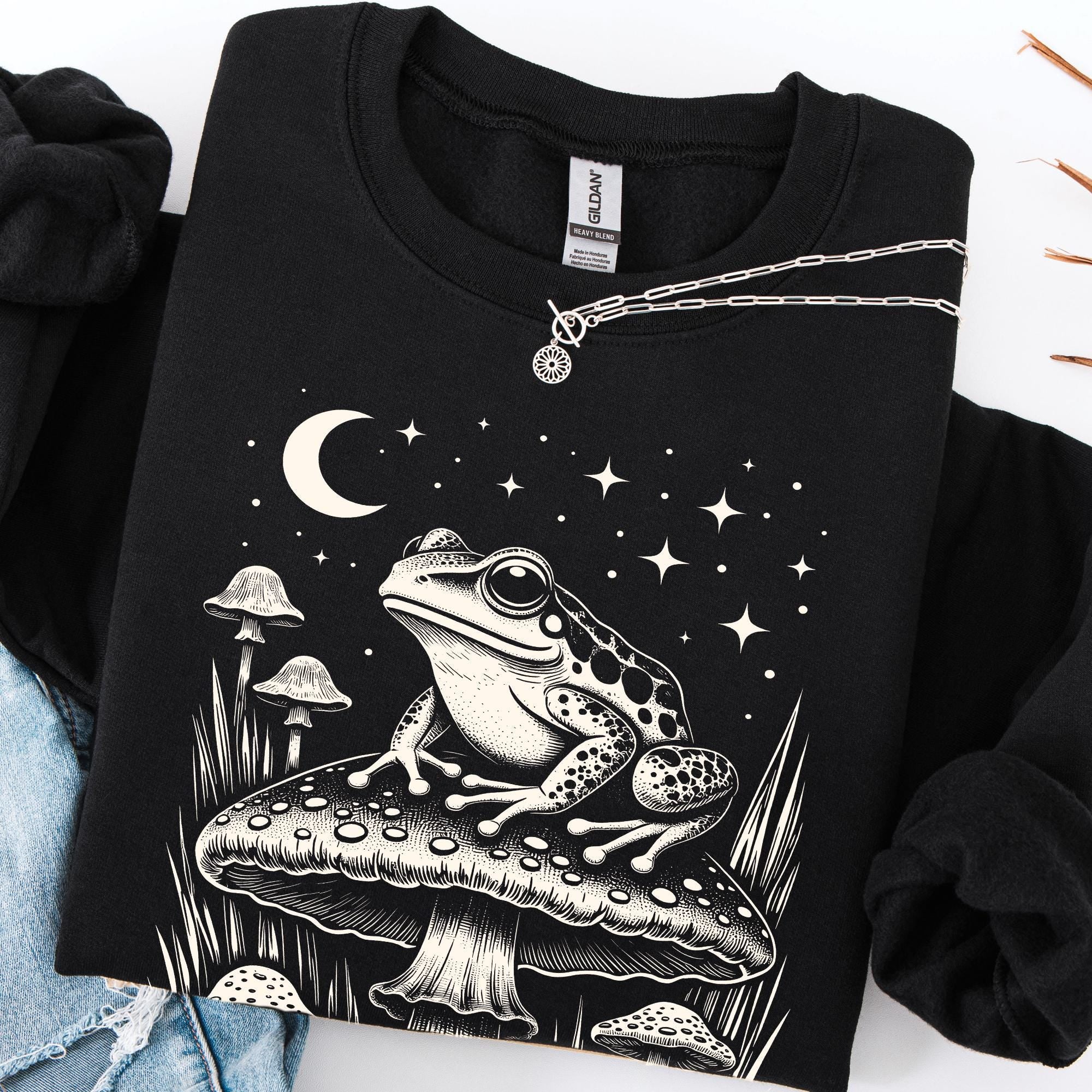 Goblincore Frog Mushroom Sweatshirt