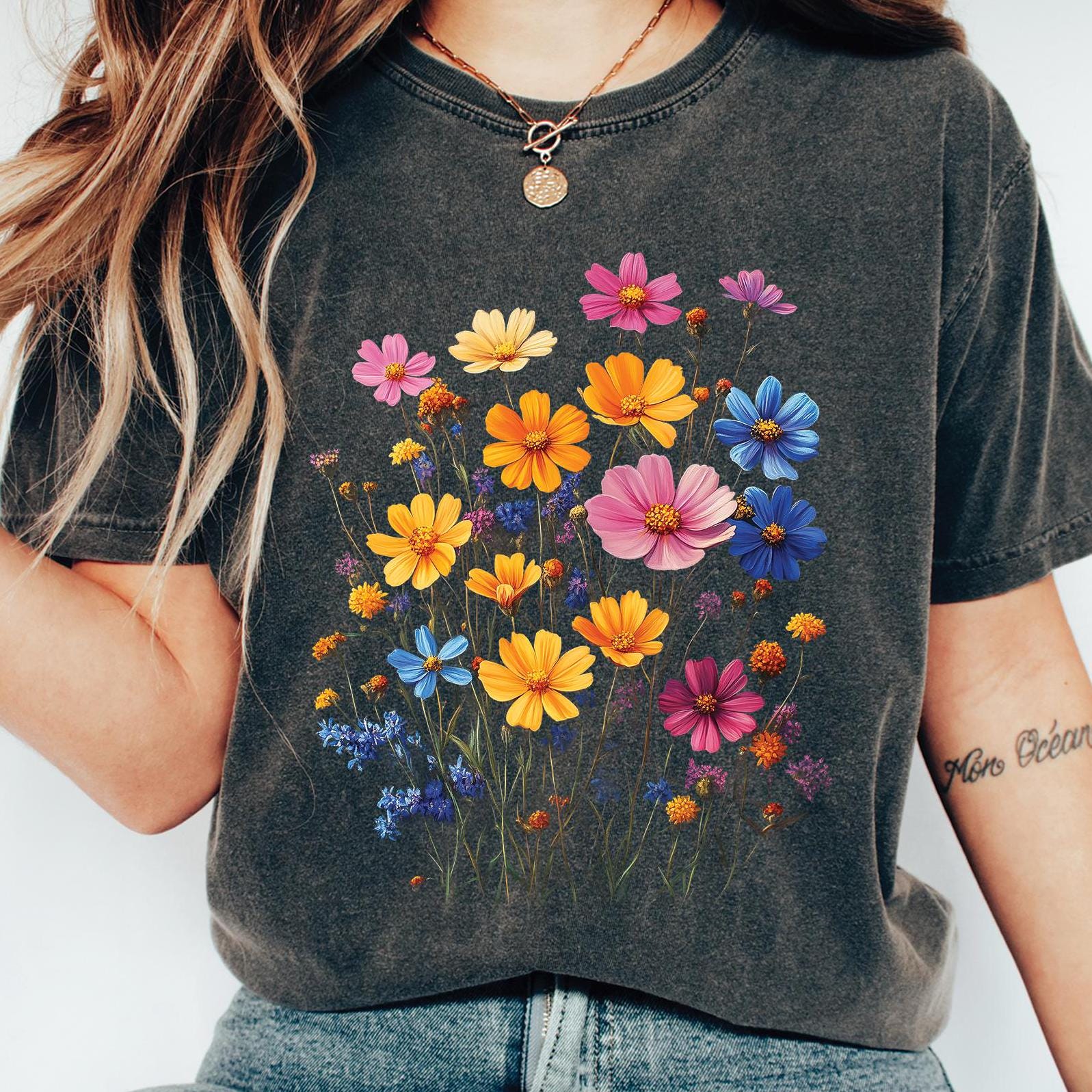 Vintage Boho Flowers T-Shirt