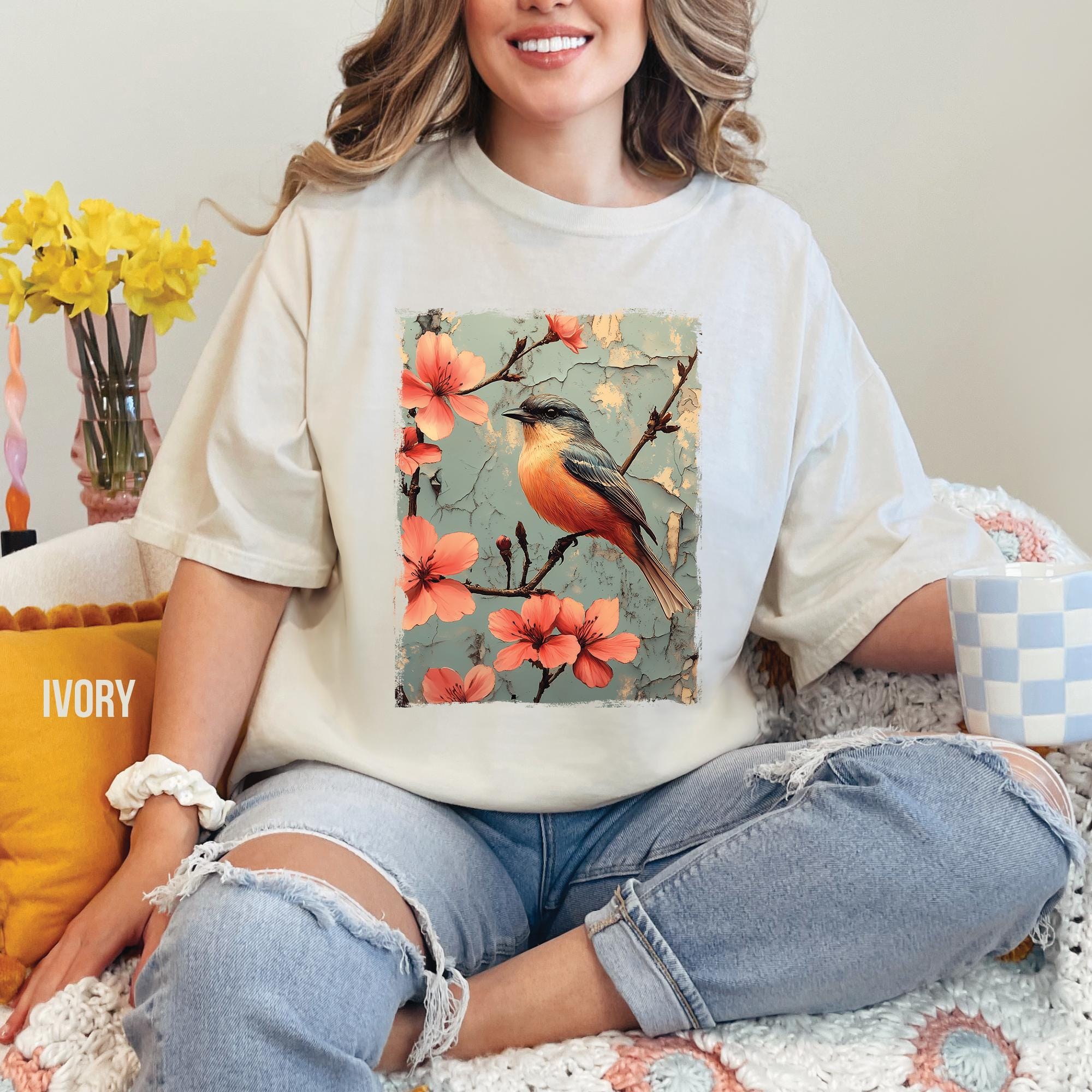 Vintage Robin Flowers T-Shirt