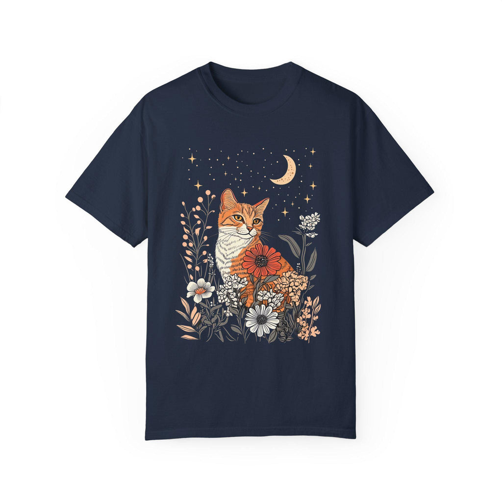 Celestial Cat Moon & Stars T-Shirt