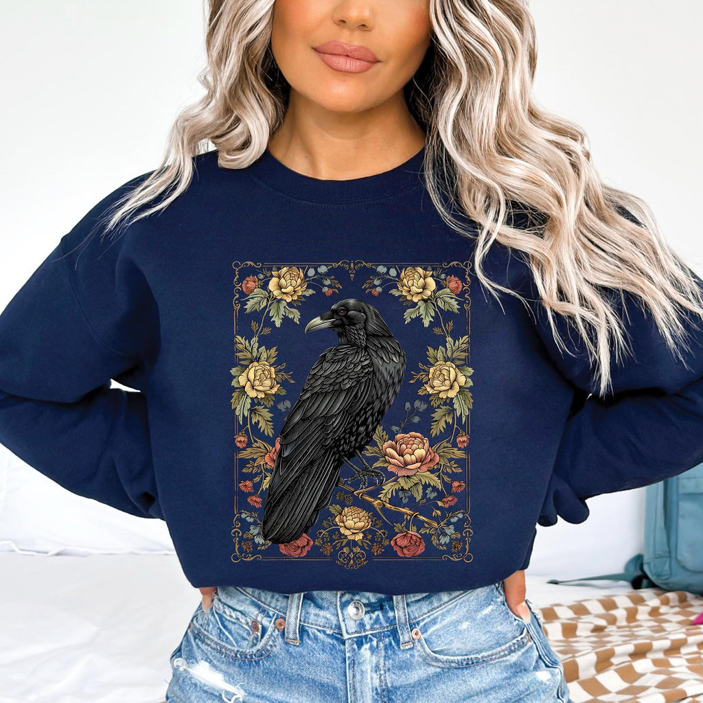 Gothic Raven Roses Sweatshirt