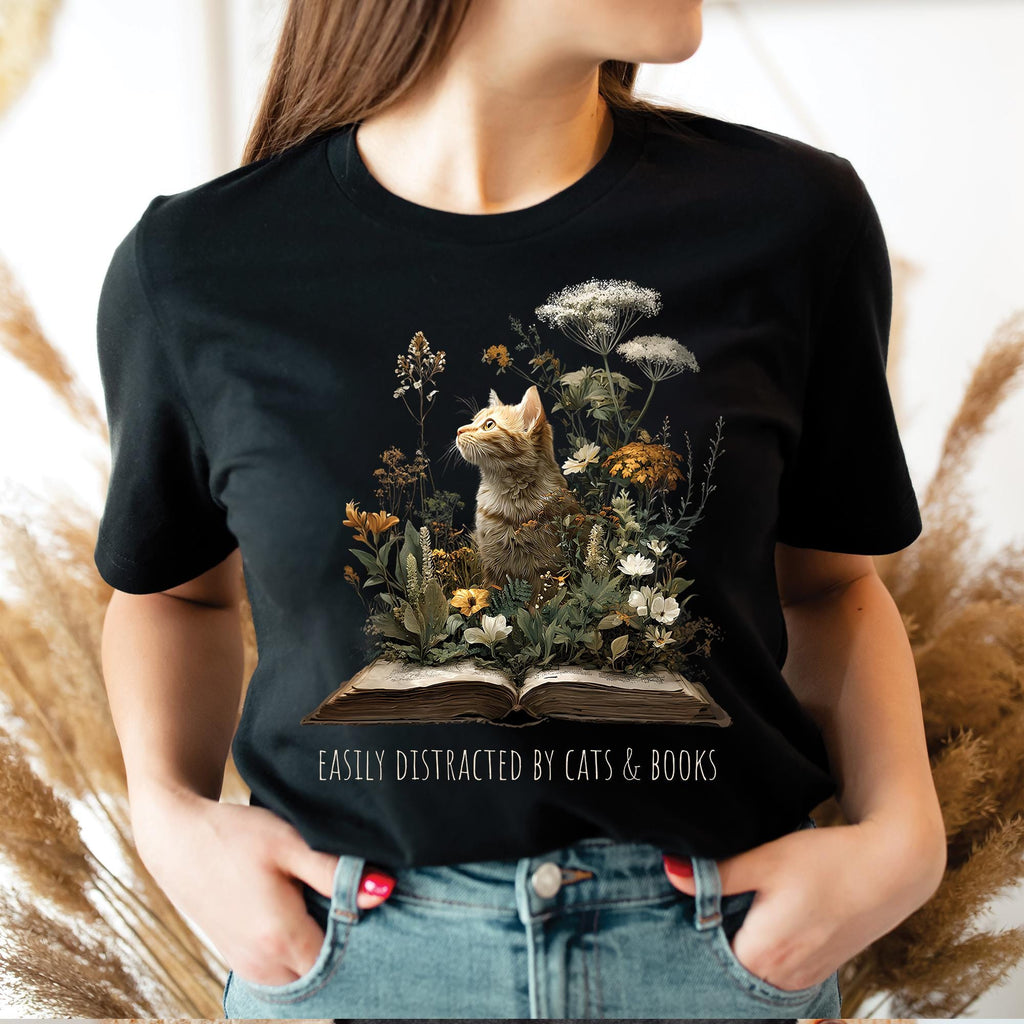 Cat & Book Lover T-Shirt