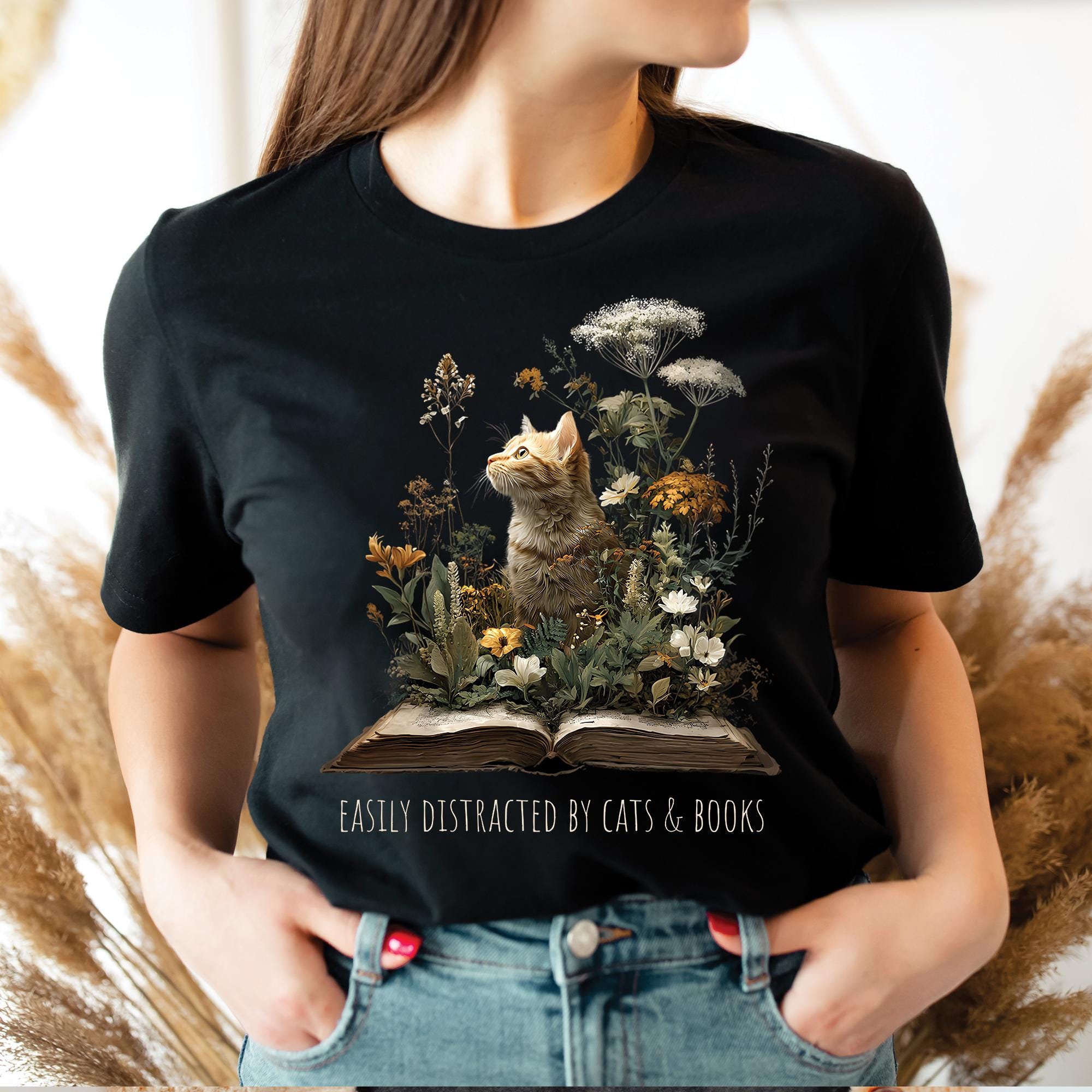 Cat & Book Lover T-Shirt